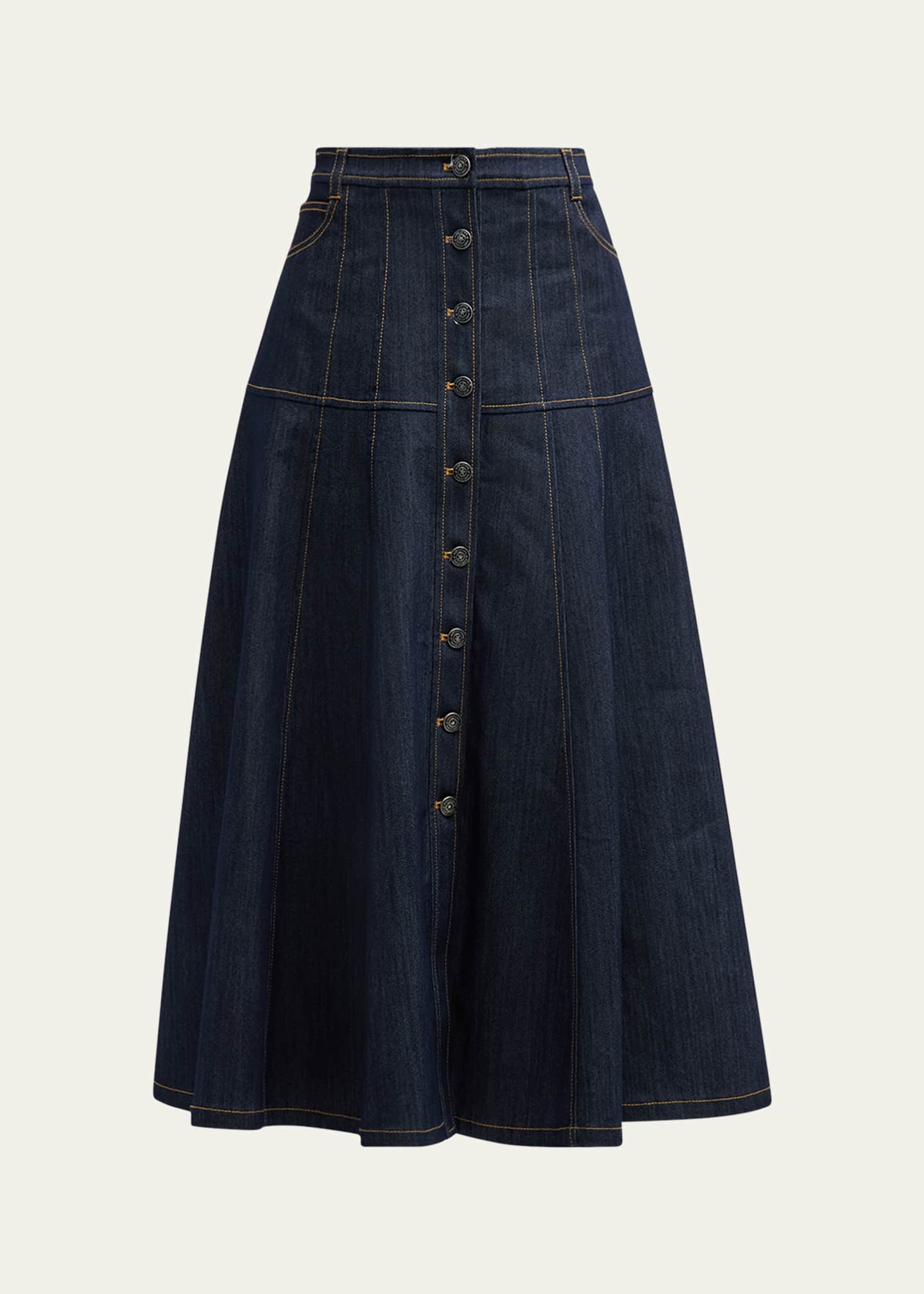 Cinq a Sept Veena Denim Midi Skirt - Bergdorf Goodman