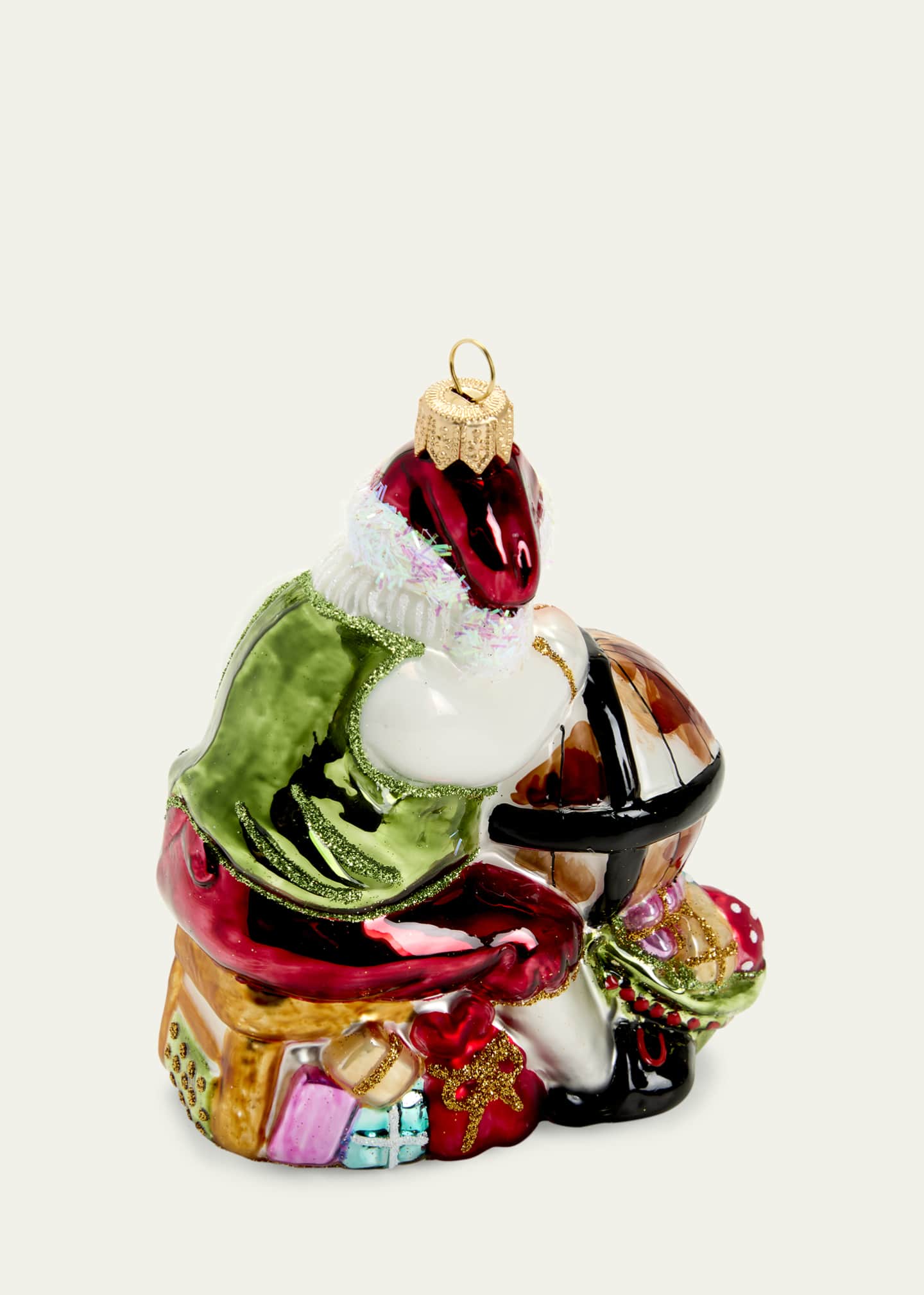 Bergdorf Goodman Santa with Globe Christmas Ornament Bergdorf Goodman