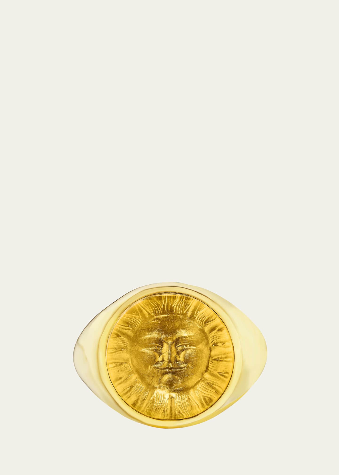 Anthony Lent 18K Yellow Gold Sunrise Ring with Citrine and Diamonds, Size 6