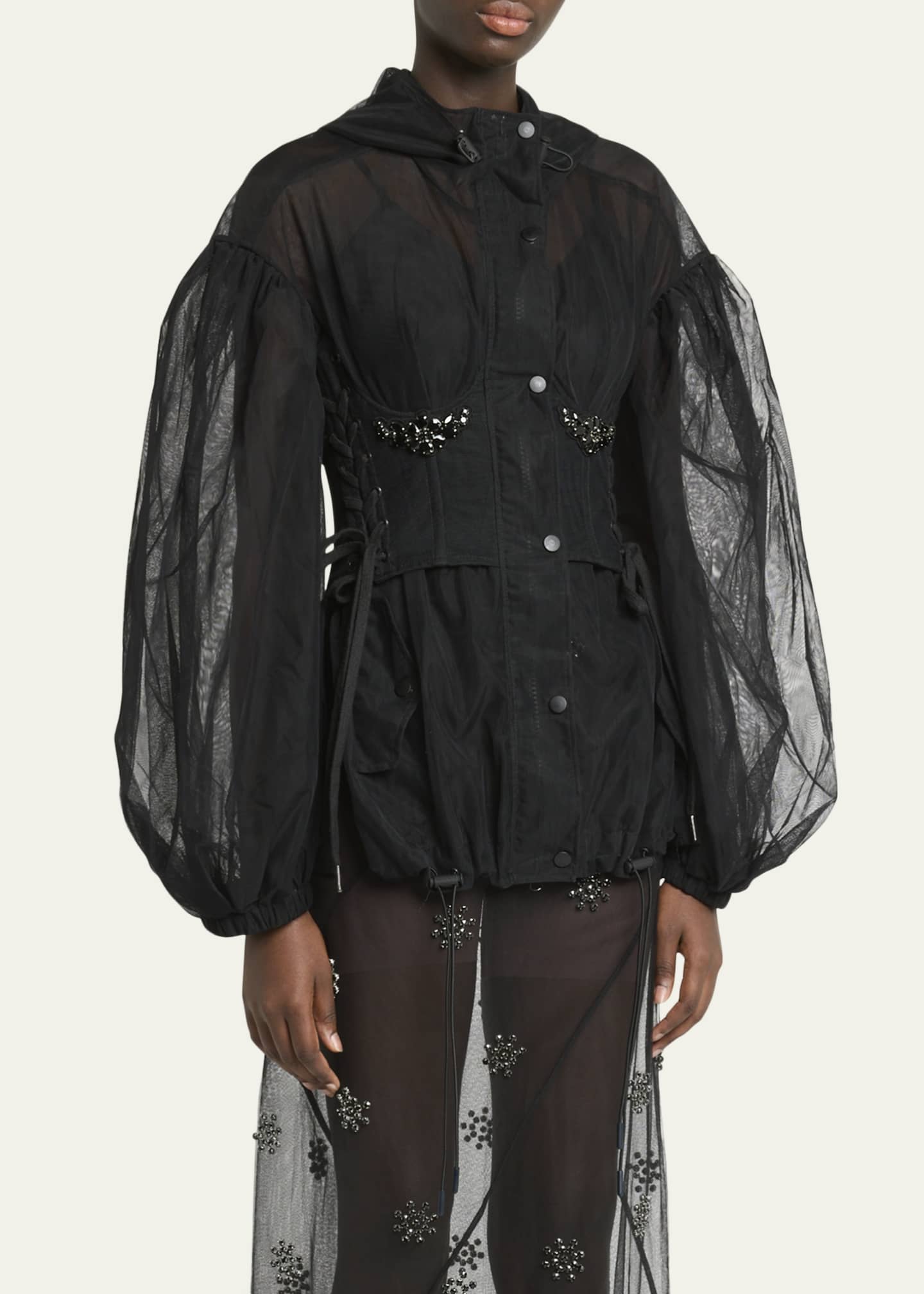 SIMONE ROCHA woven and silk sleeve jacket