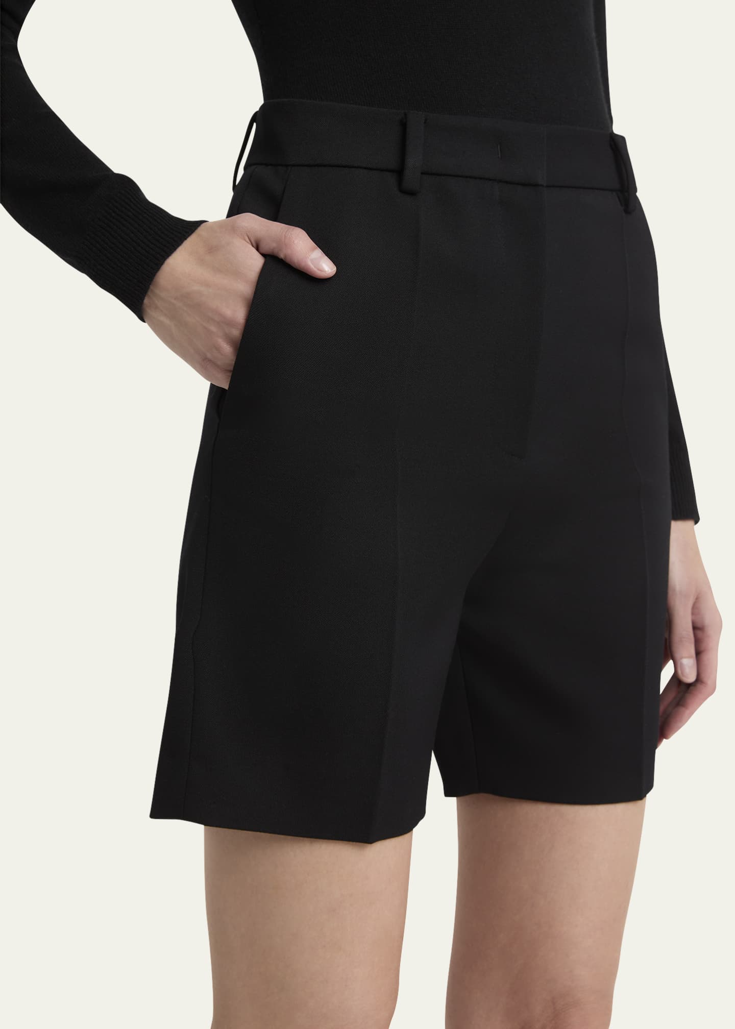 Valentino Black Nylon Bermuda Shorts