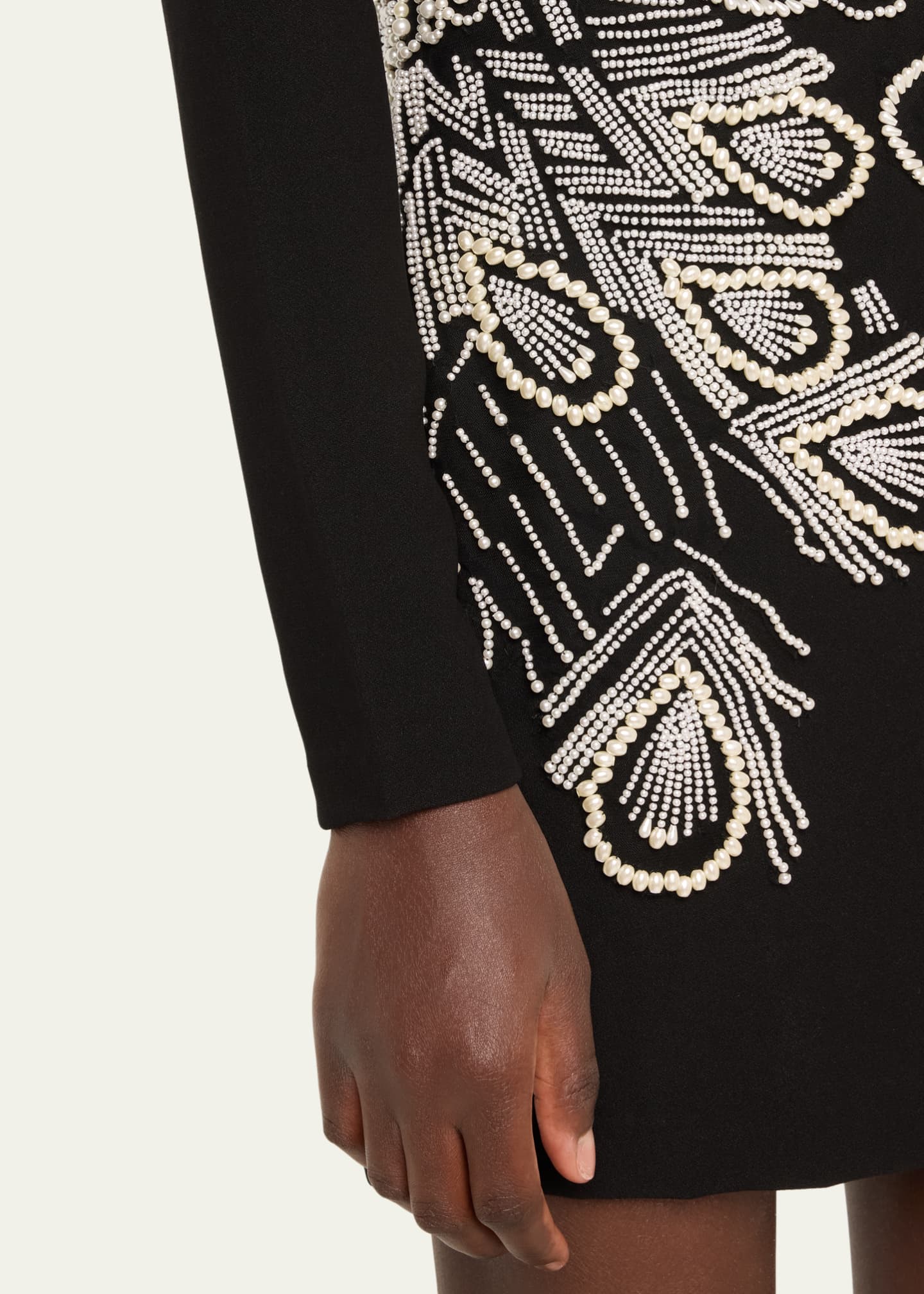 Naeem Khan Embellished Mini Dress with Shoulder Pads Image 5 of 5