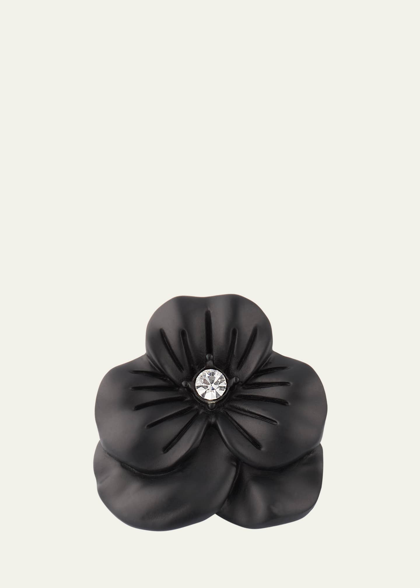 Jan Leslie Men's Matte Black Flower Lapel Pin Image 1 of 5