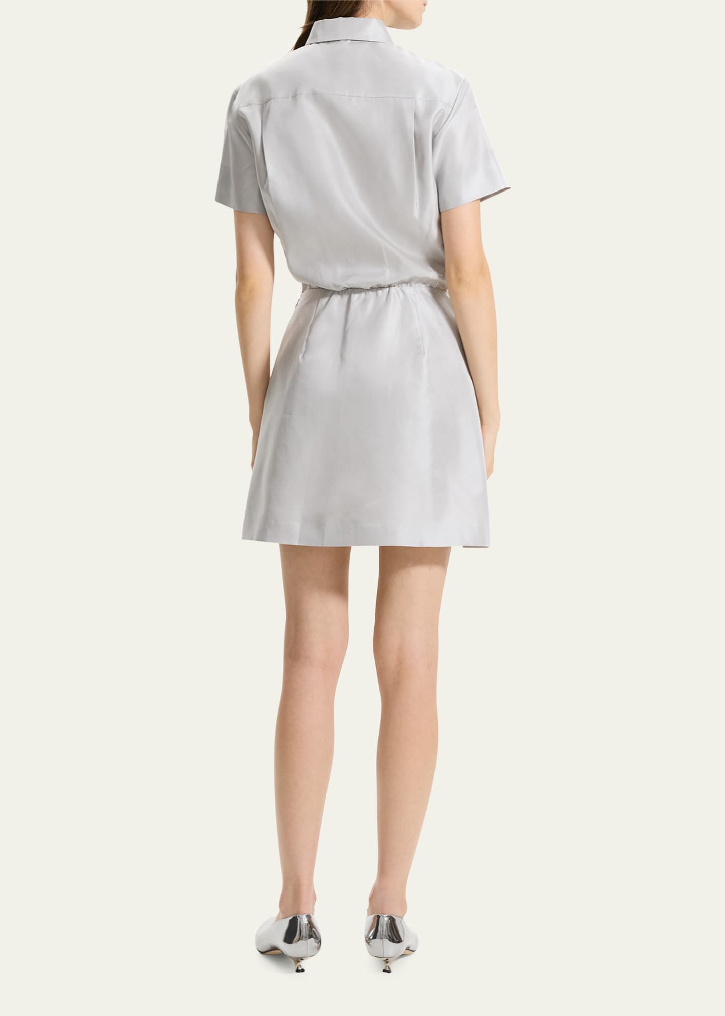 0401~MM6 STRIPED DETAILS SHORT SLEEVE MINI SHIRTDRESS