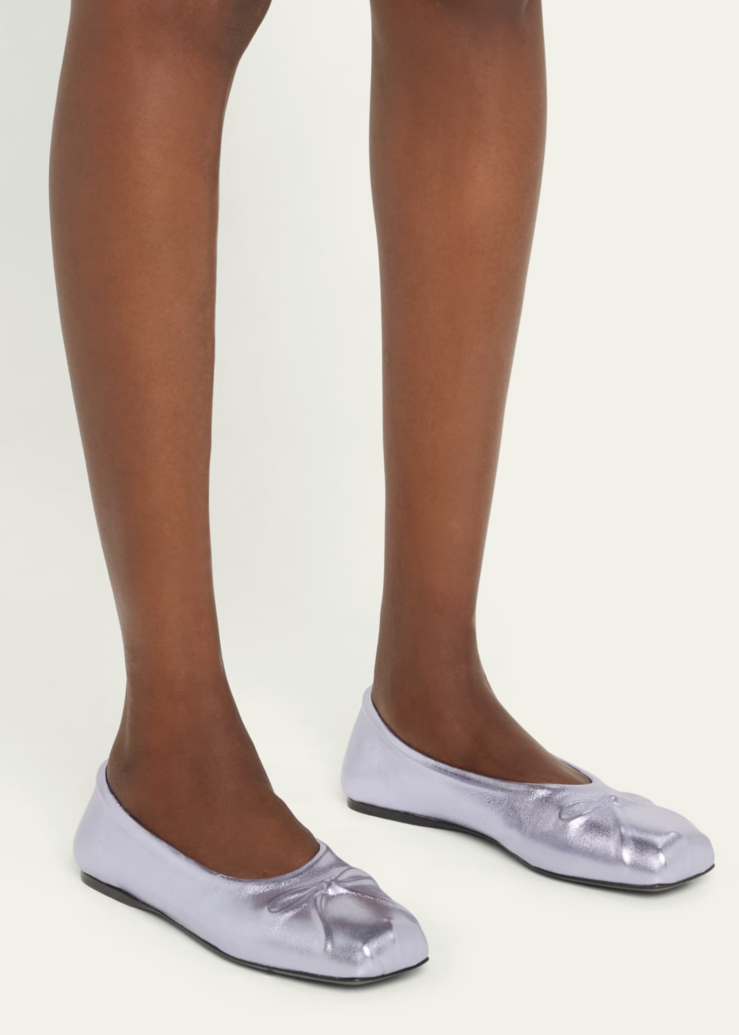 Marni Dancer Metallic Bow Ballerina Flats Image 2 of 5