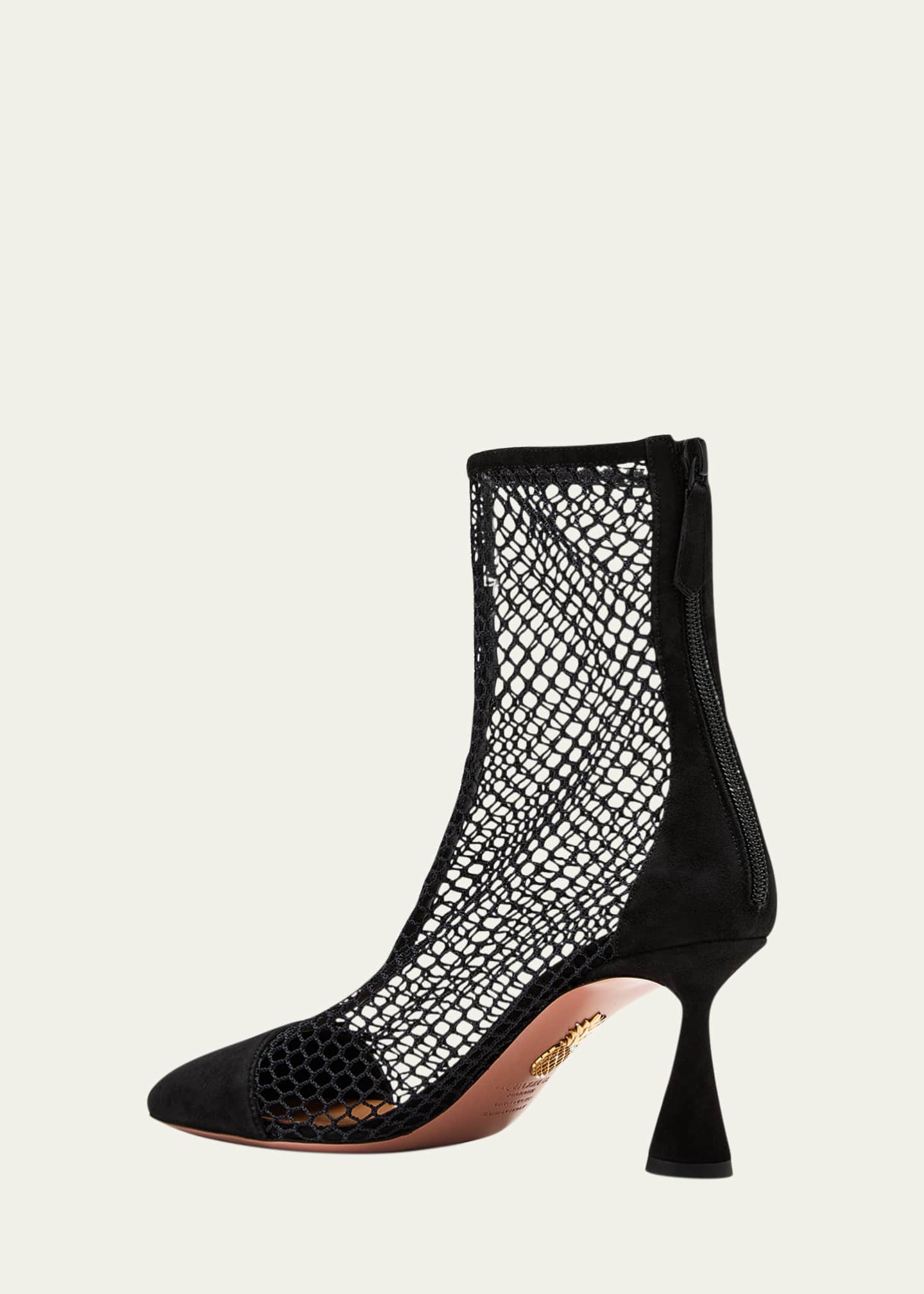 Aquazzura Amore Net Zip Ankle Booties Image 2 of 3