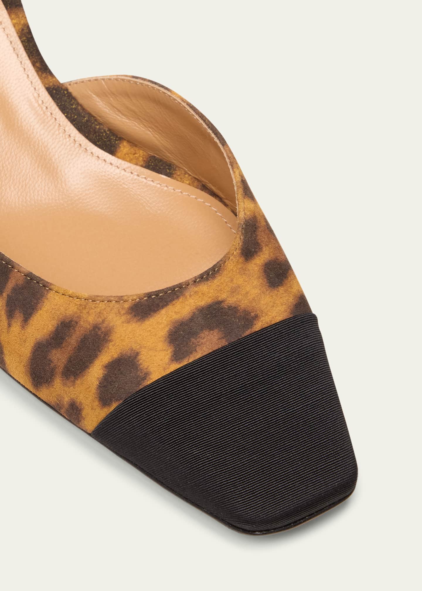 Aquazzura French Flirt Leopard Ankle Strap Ballerina Pumps