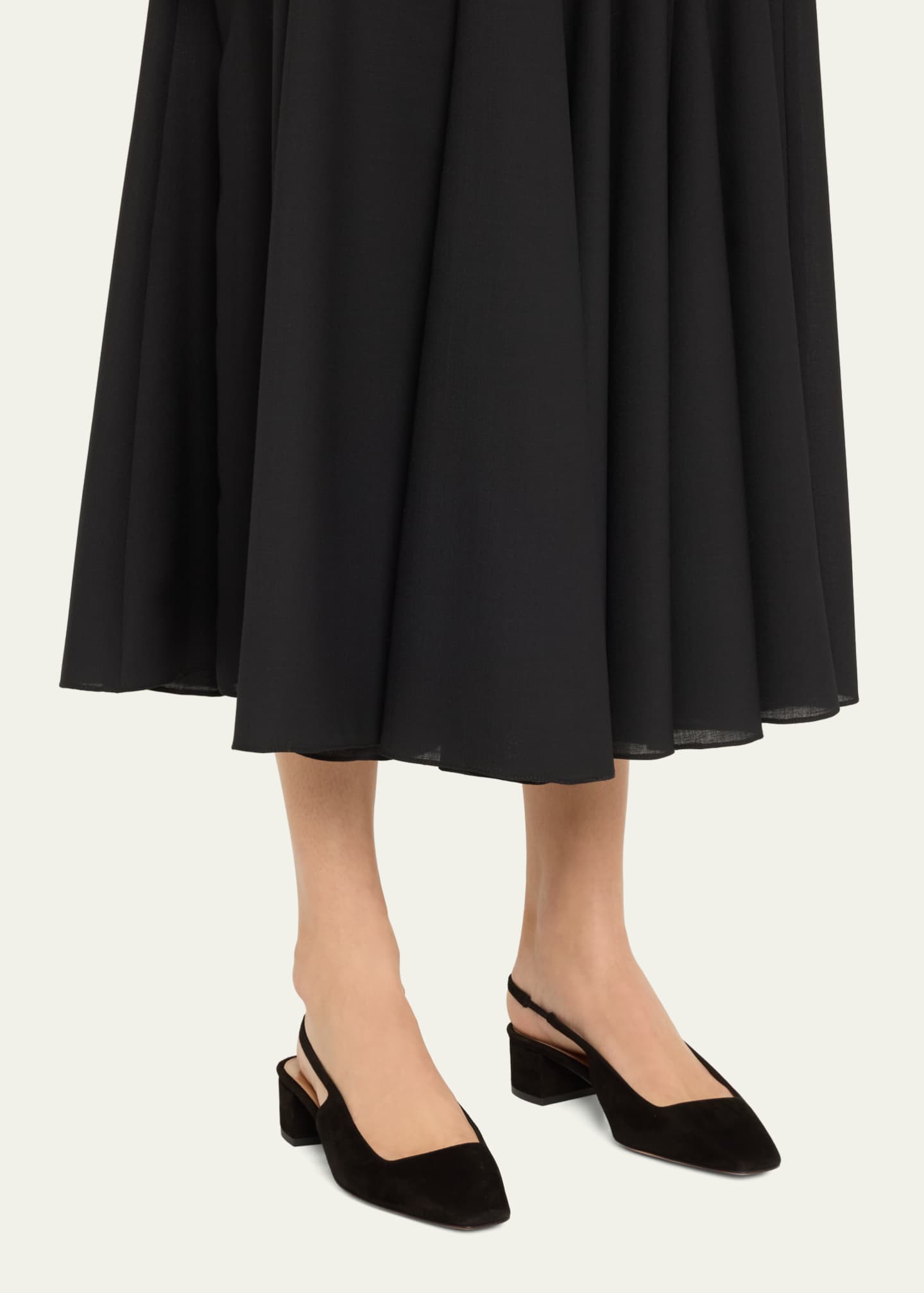 Aquazzura Ginza Suede Slingback Ballerina Pumps Image 2 of 5