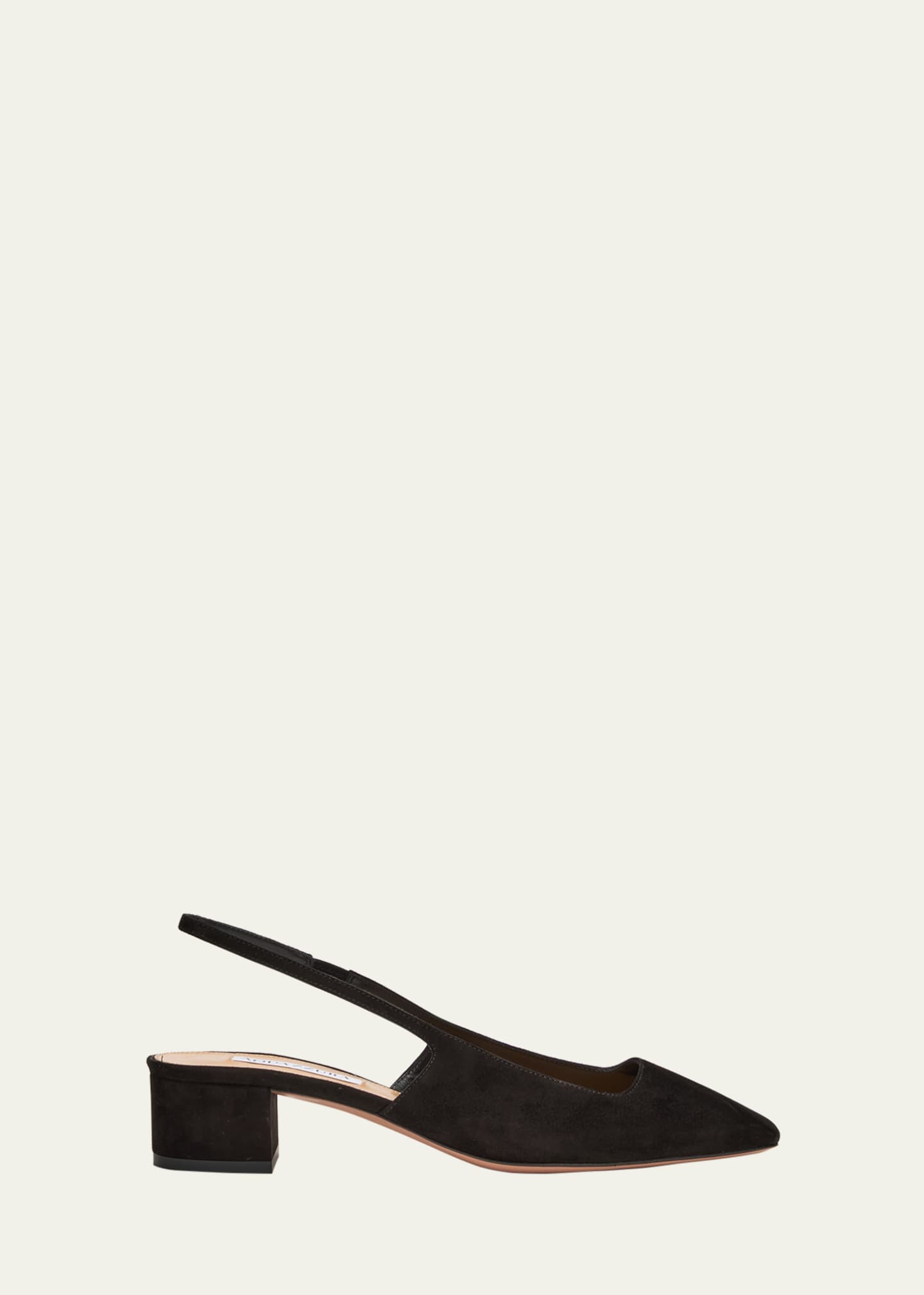 Aquazzura Ginza Suede Slingback Ballerina Pumps Image 1 of 5