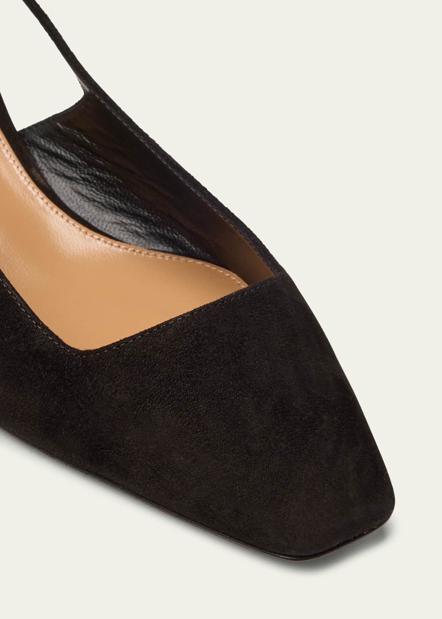Aquazzura Ginza Suede Slingback Ballerina Pumps Image 5 of 5
