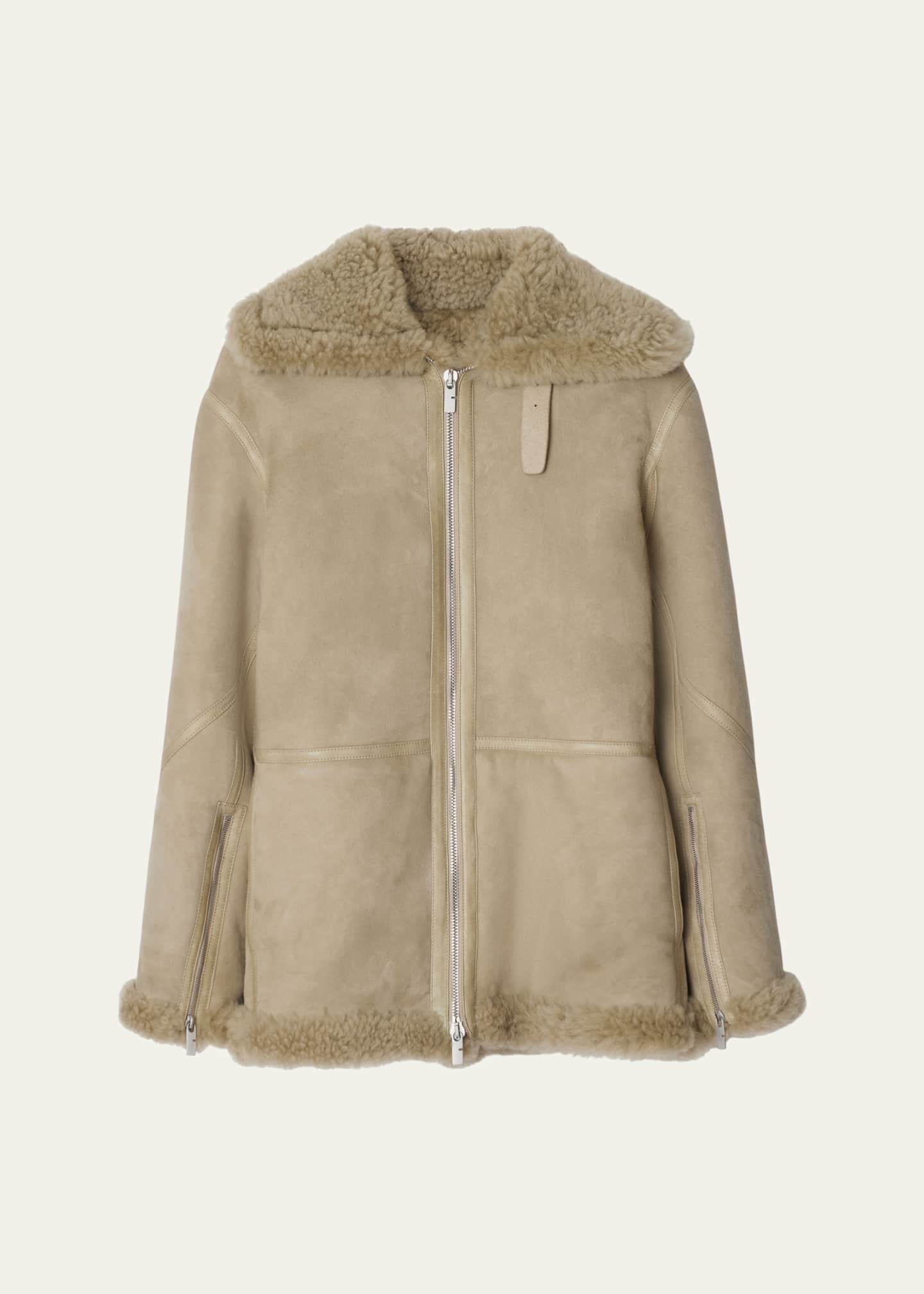 Burberry Women s Shearling Aviator Jacket