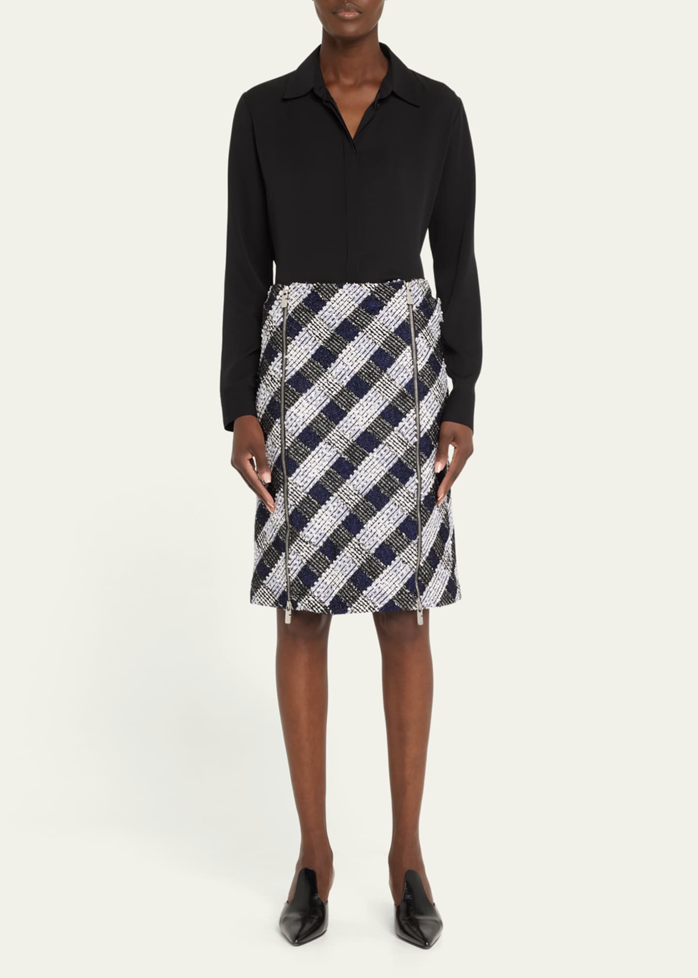 Check Tweed Skirt - Thumbnail 2