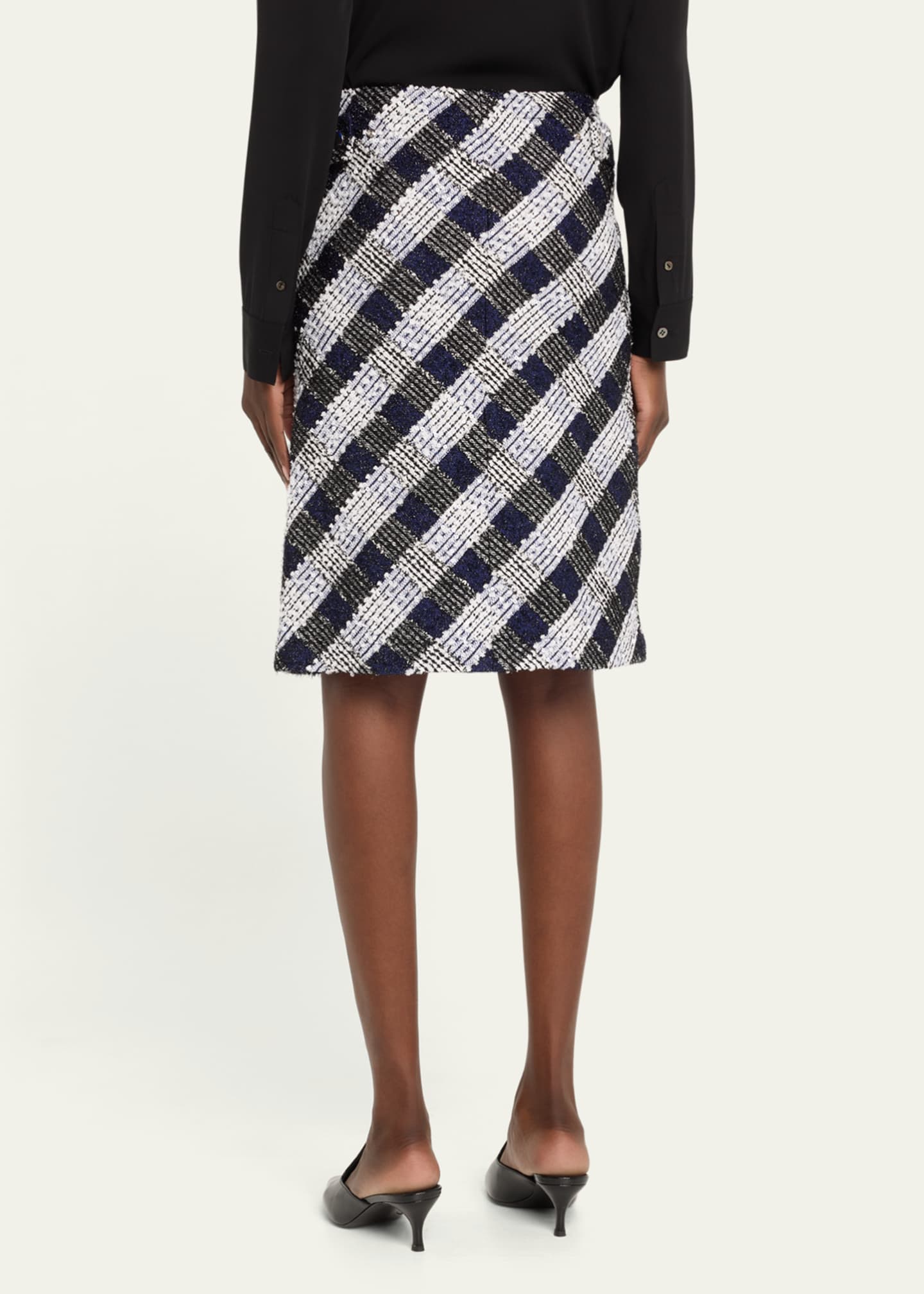 Check Tweed Skirt - Thumbnail 3