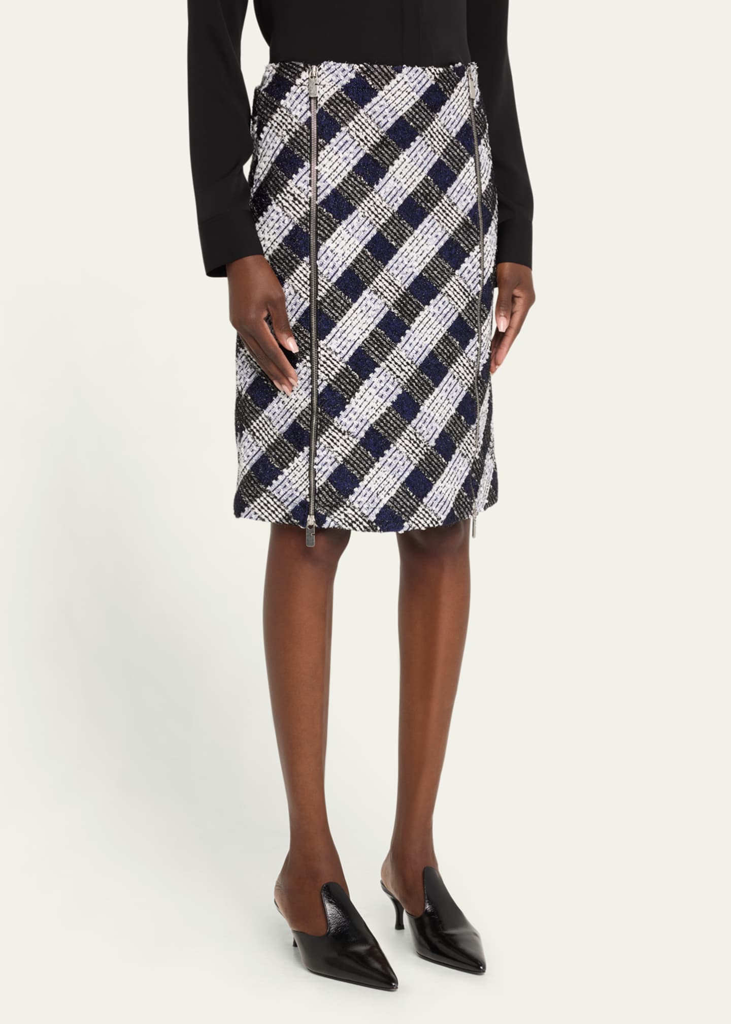 Burberry Check Tweed Skirt