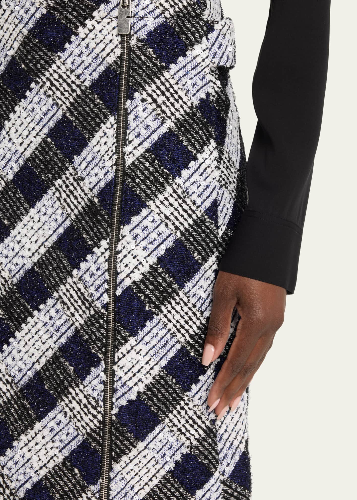 Check Tweed Skirt - Thumbnail 5