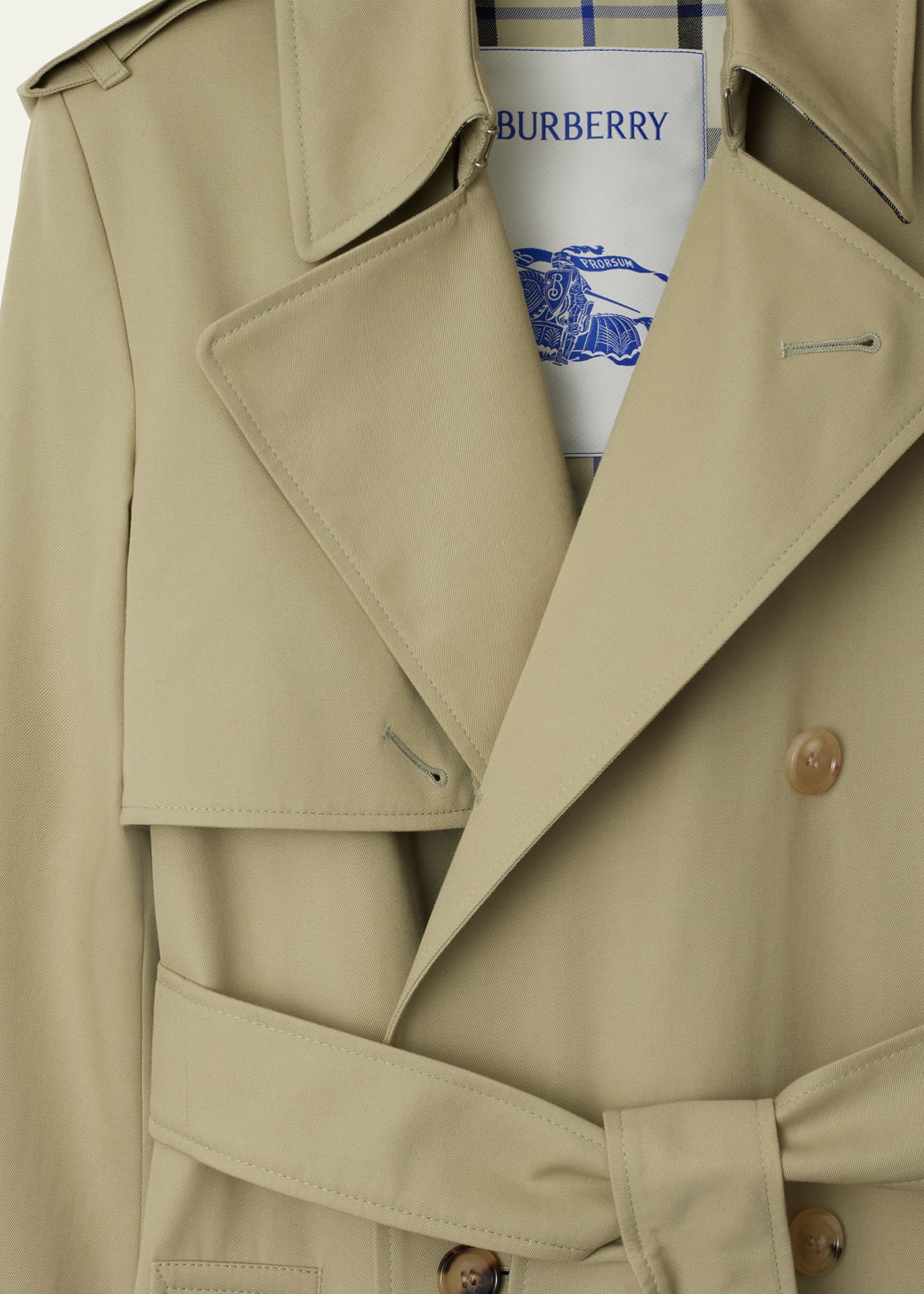 Burberry Belted Double-Breasted Trench Coat, Beige