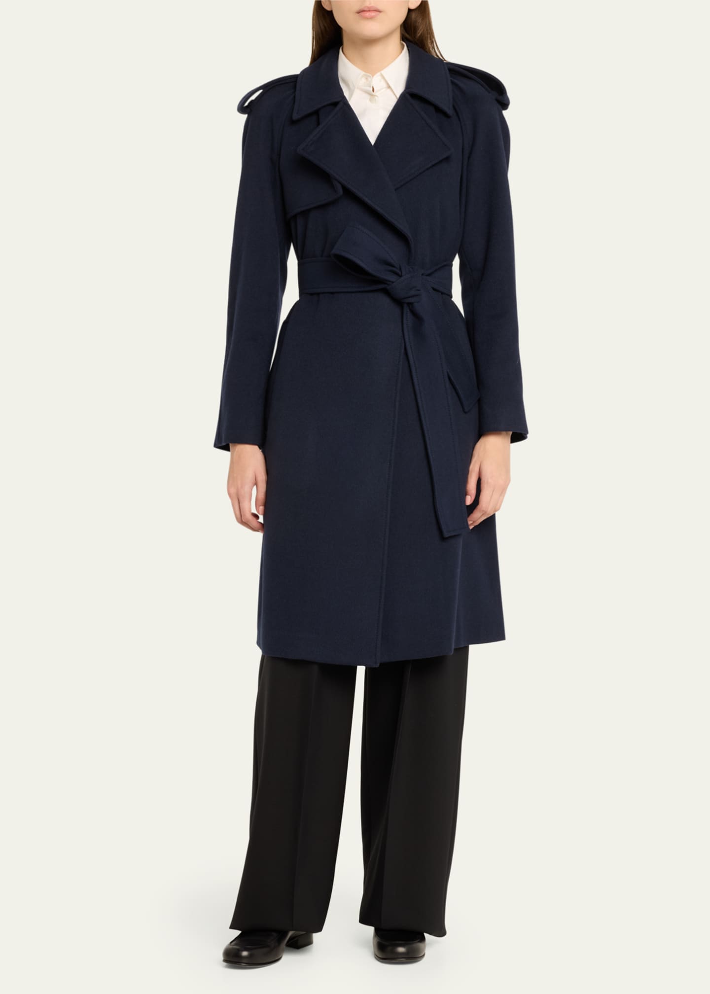 Burberry Belted Cashmere Trench Coat Image 2 of 5