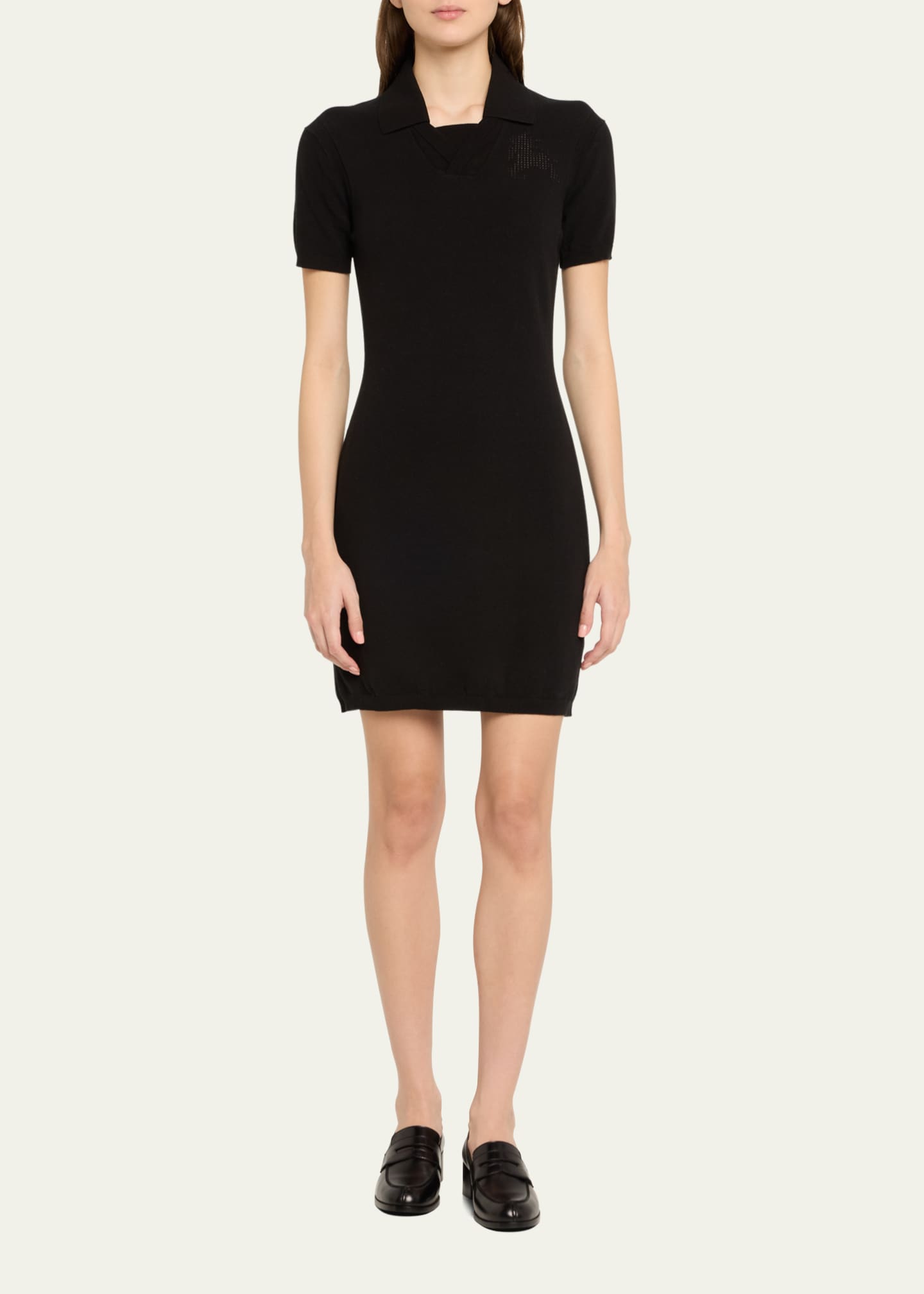 Burberry Lightweight Crepe Knit Polo Dress Image 2 of 5