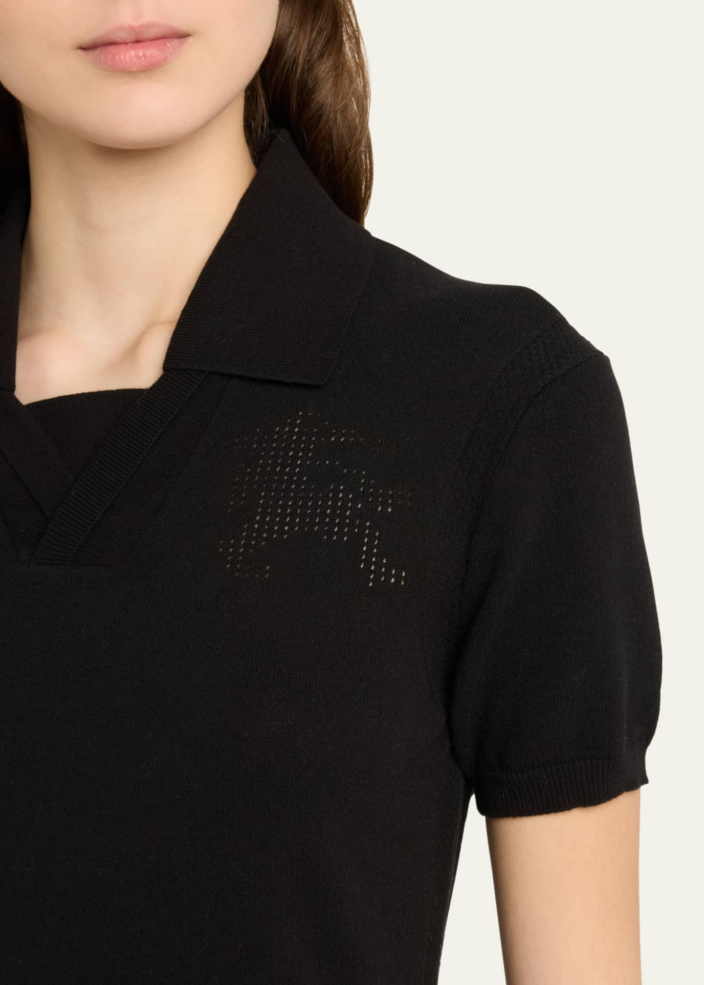 Burberry Lightweight Crepe Knit Polo Dress Image 5 of 5