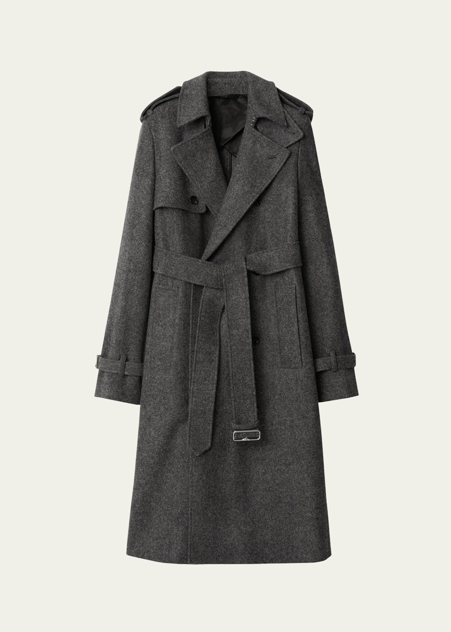 Burberry Belted Wool Trench Coat Image 1 of 3