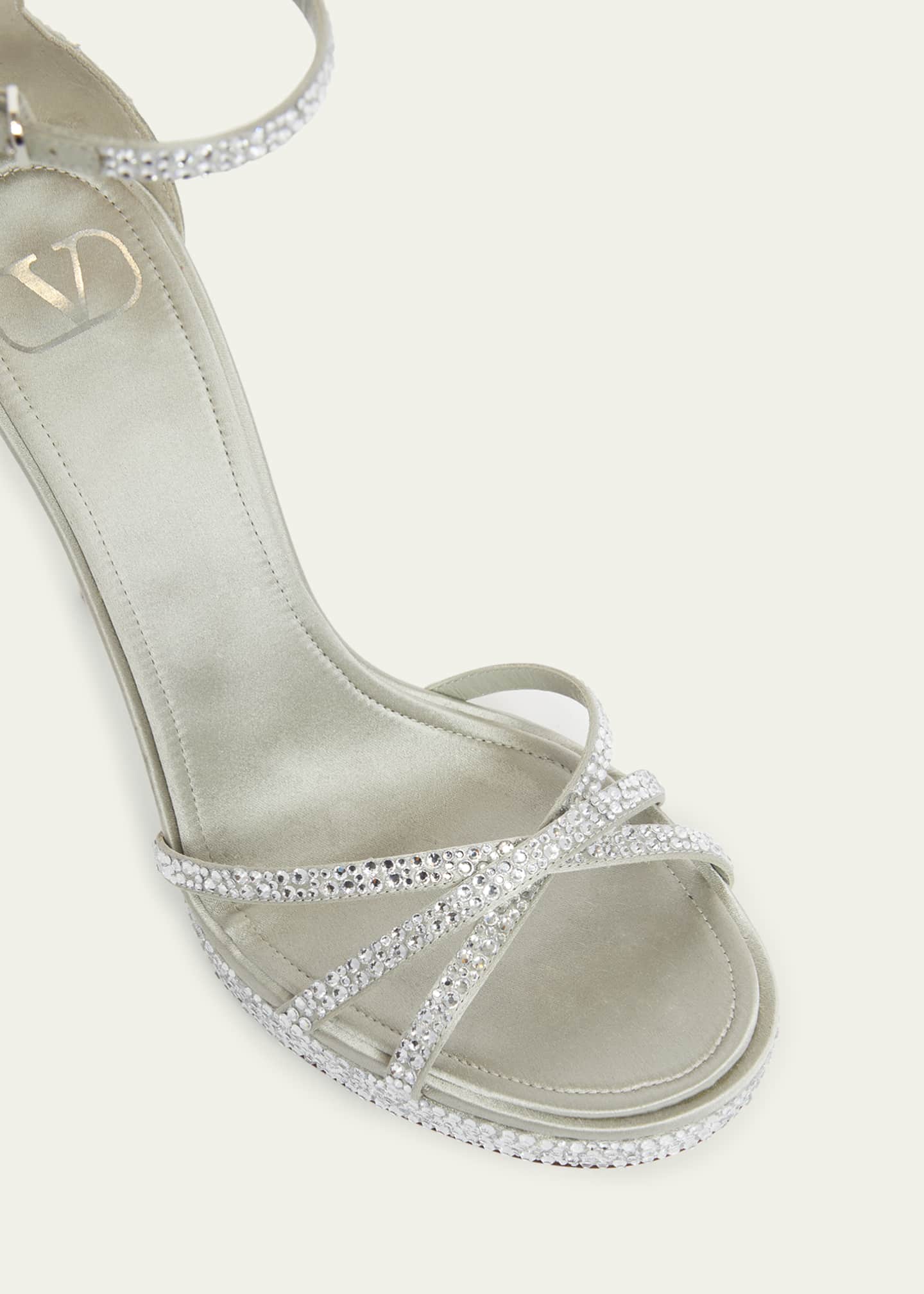 Valentino Garavani Crystal Glam Ankle-Strap Glam Sandals Image 5 of 5