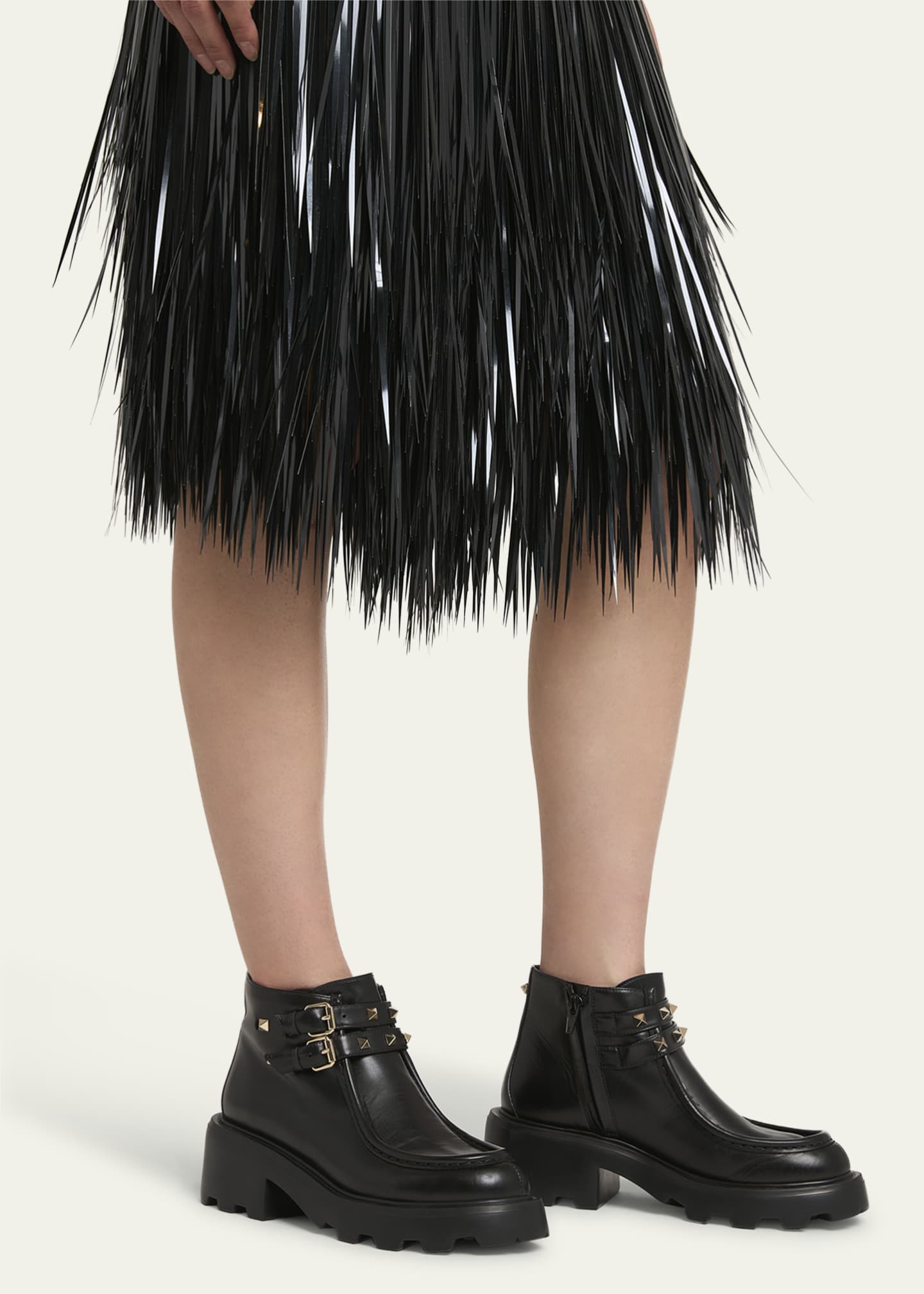 Valentino black ankle boots discount