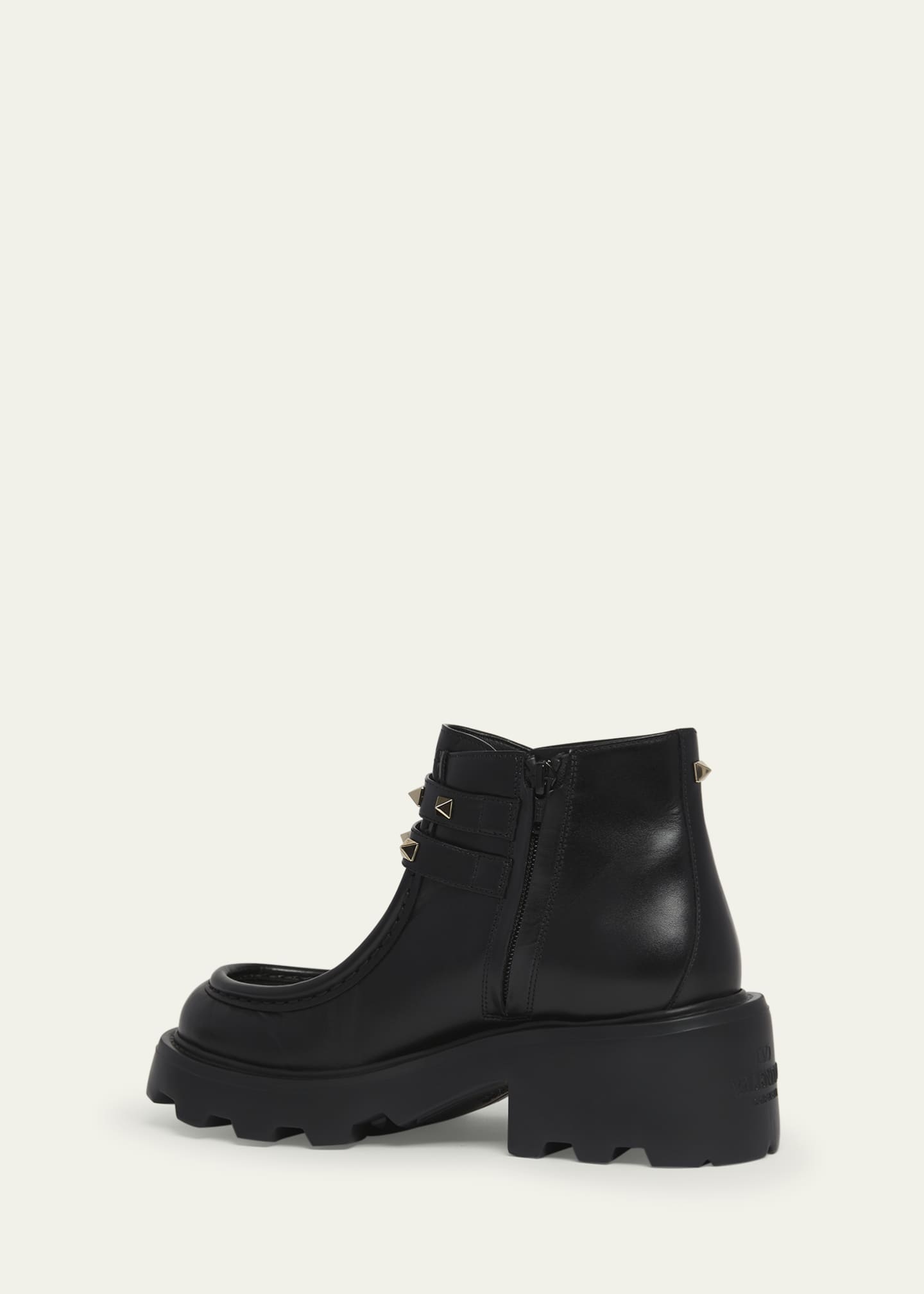 Valentino Garavani Rockstud Leather Dual Buckle Ankle Boots Bergdorf Goodman