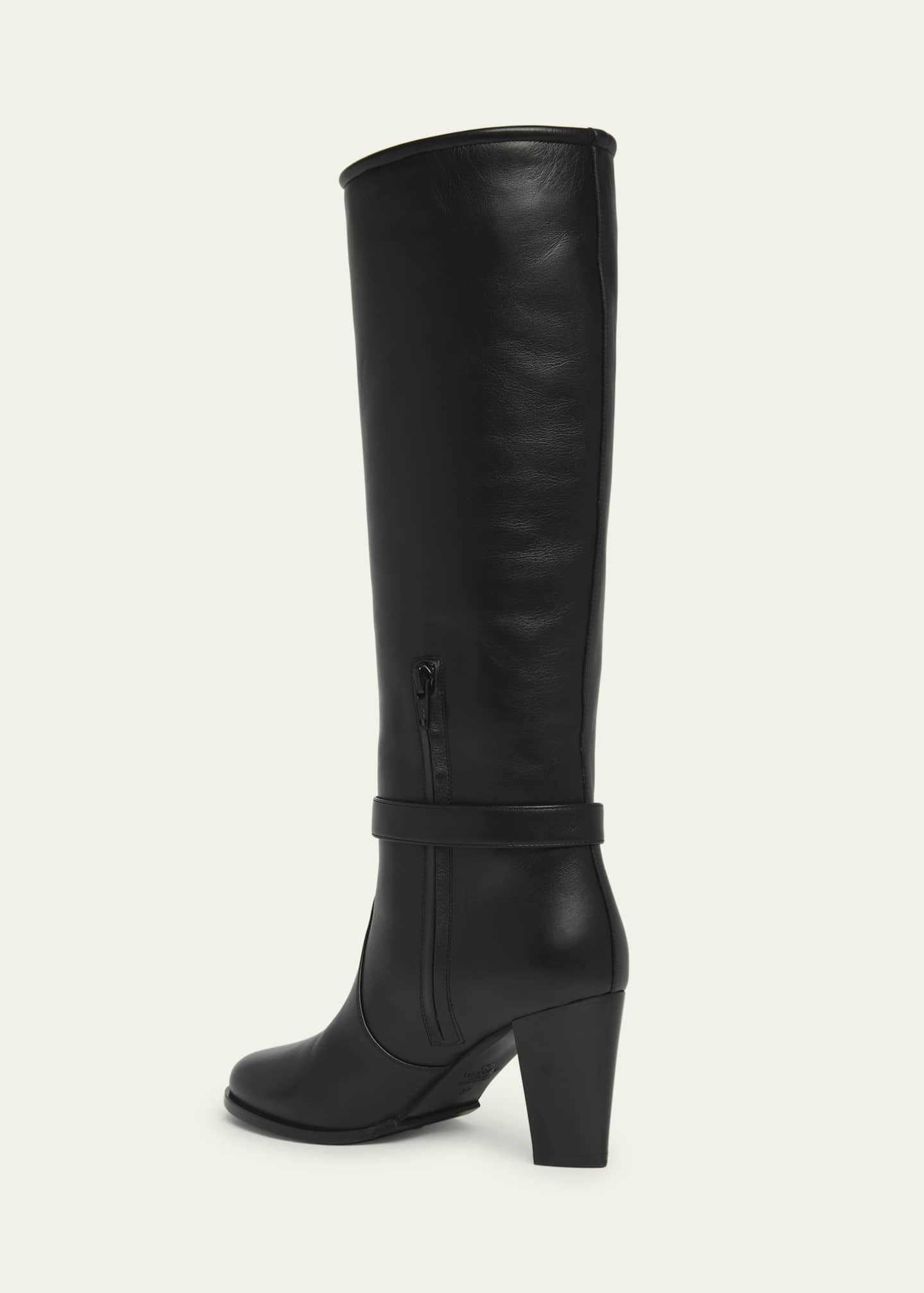 Valentino Garavani VLogo Leather Buckle Knee Boots Image 4 of 5