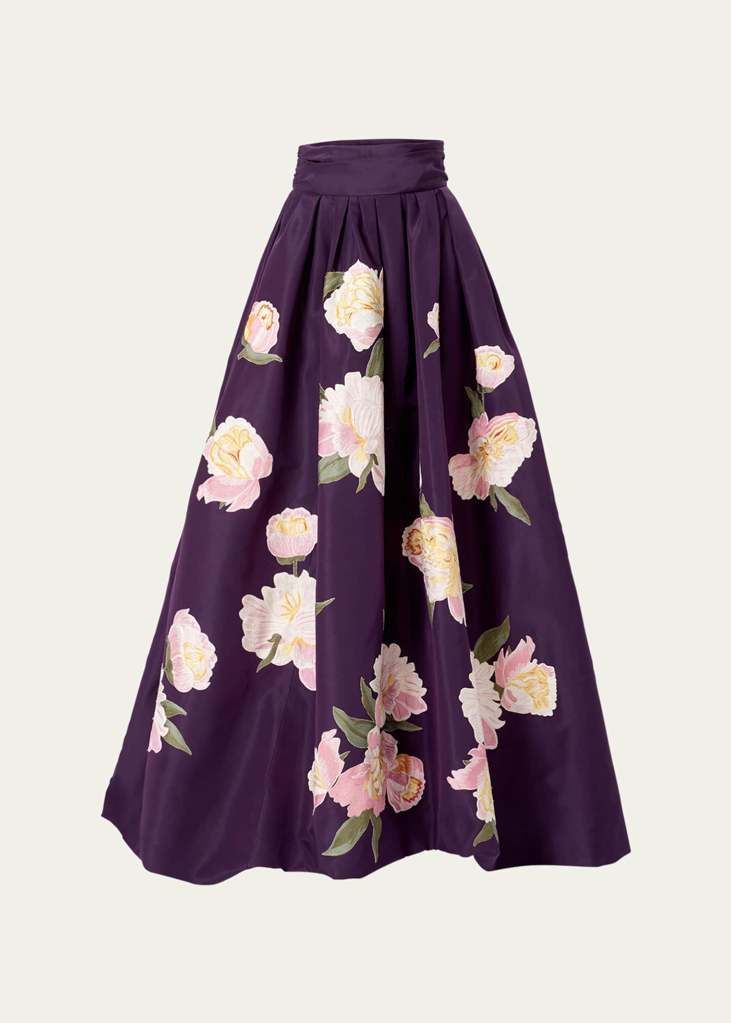 Carolina Herrera Long Floral Silk Ball Skirt Image 1 of 3