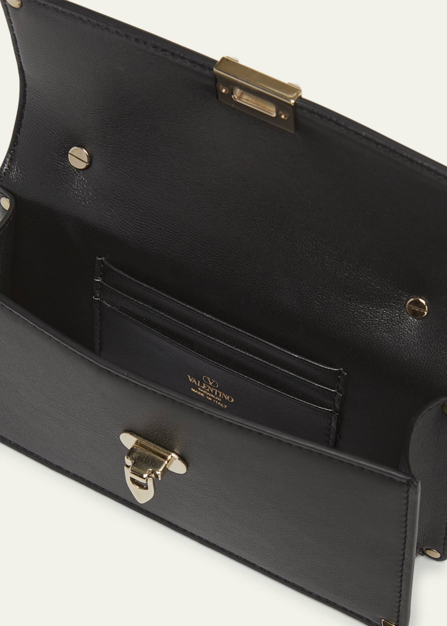 Valentino Garavani Mini Rockstuds Flap Leather Top-Handle Bag Image 4 of 5