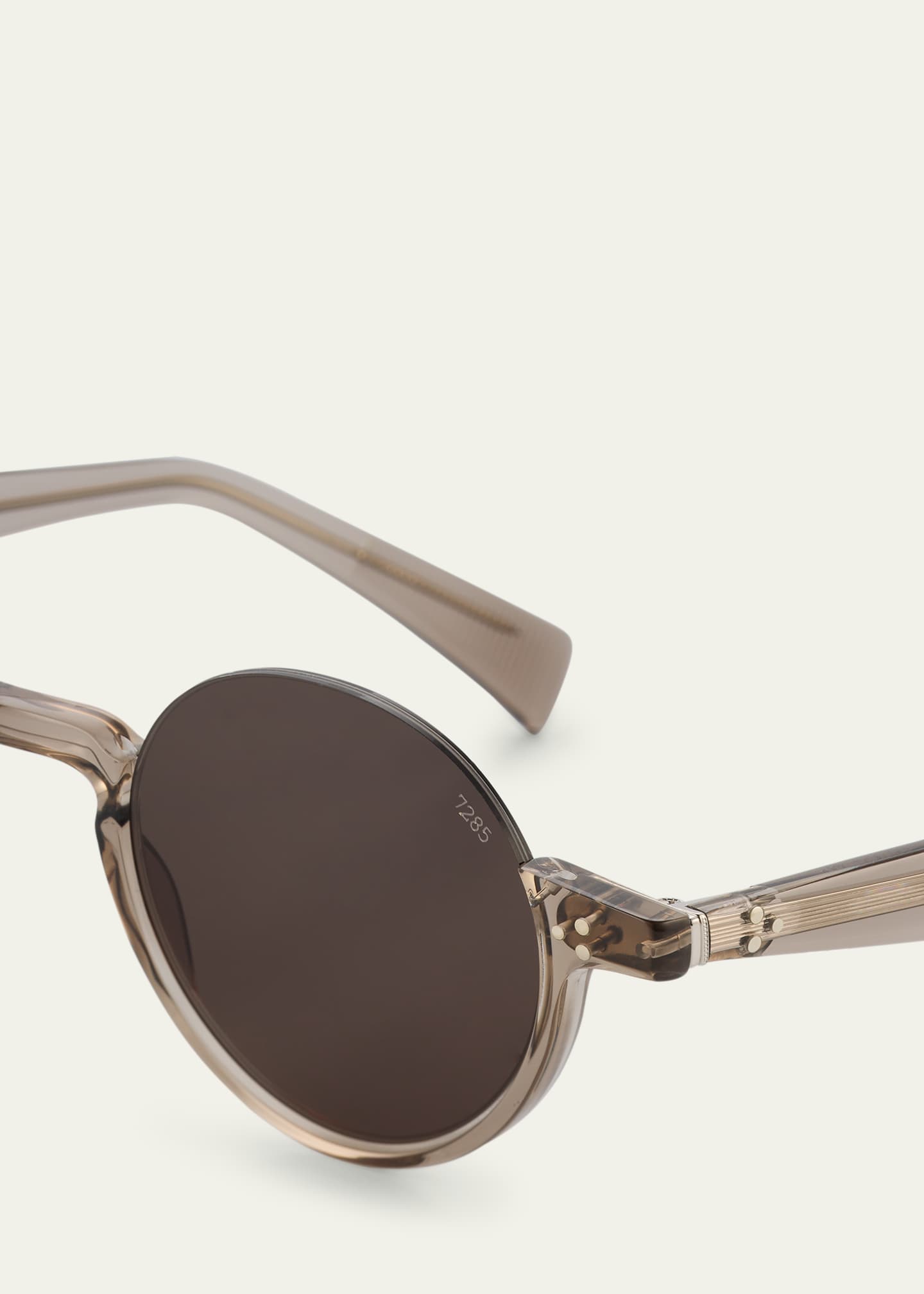 Eyevan Men s 792E Acetate Half Rim Round Sunglasses Bergdorf Goodman