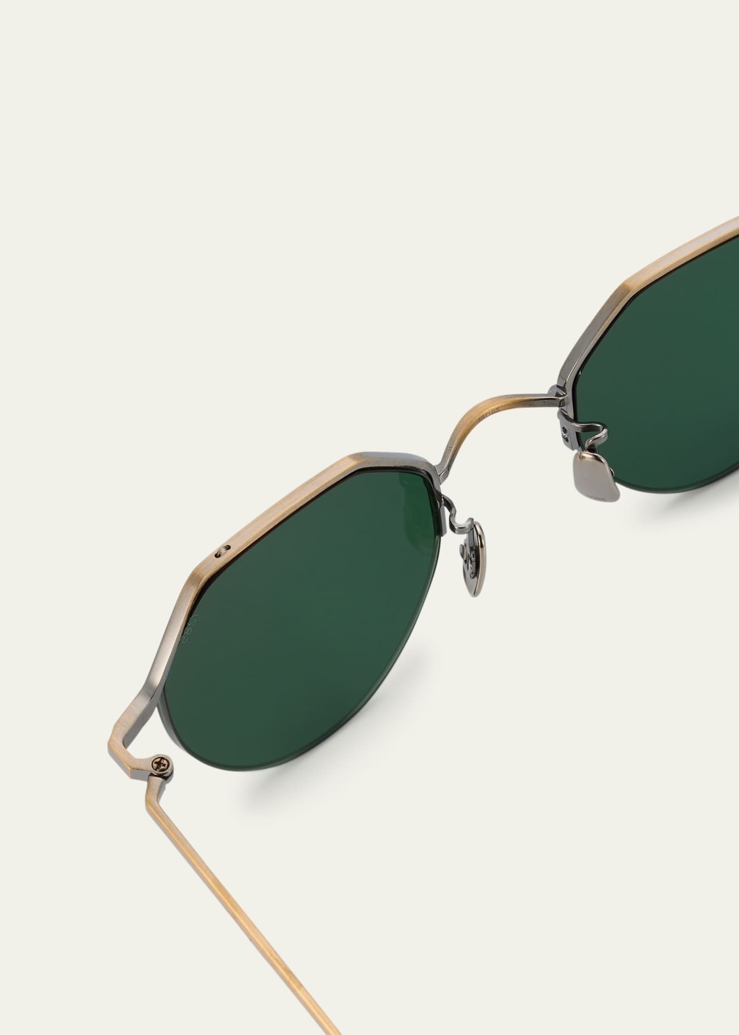Eyevan Men s 185 Titanium Oval Sunglasses Green Men s Sunglasses Round Sunglasses
