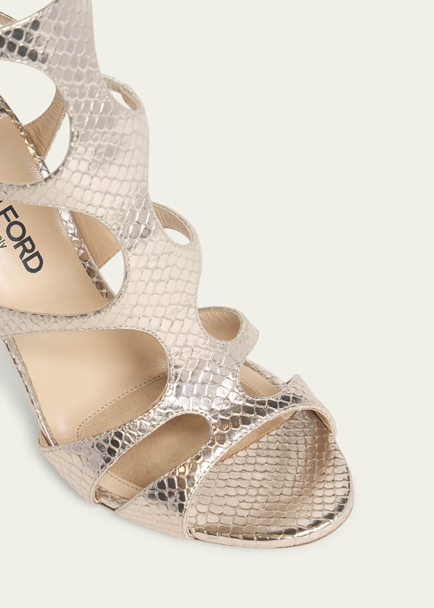 TOM FORD Python-Embossed Leather Caged Sandals Image 5 of 5