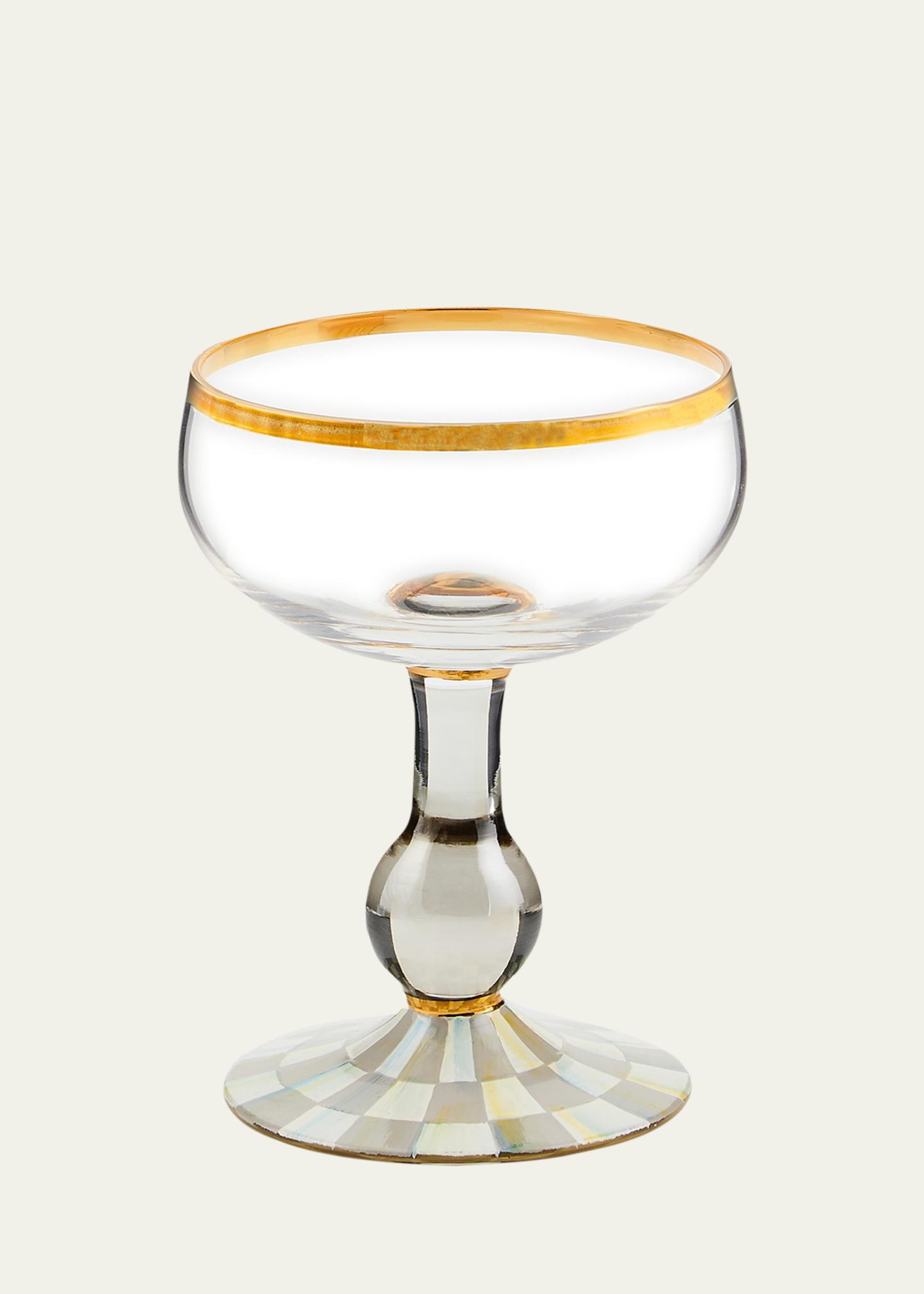 MacKenzie-Childs Sterling Check Coupe Glass - Bergdorf Goodman