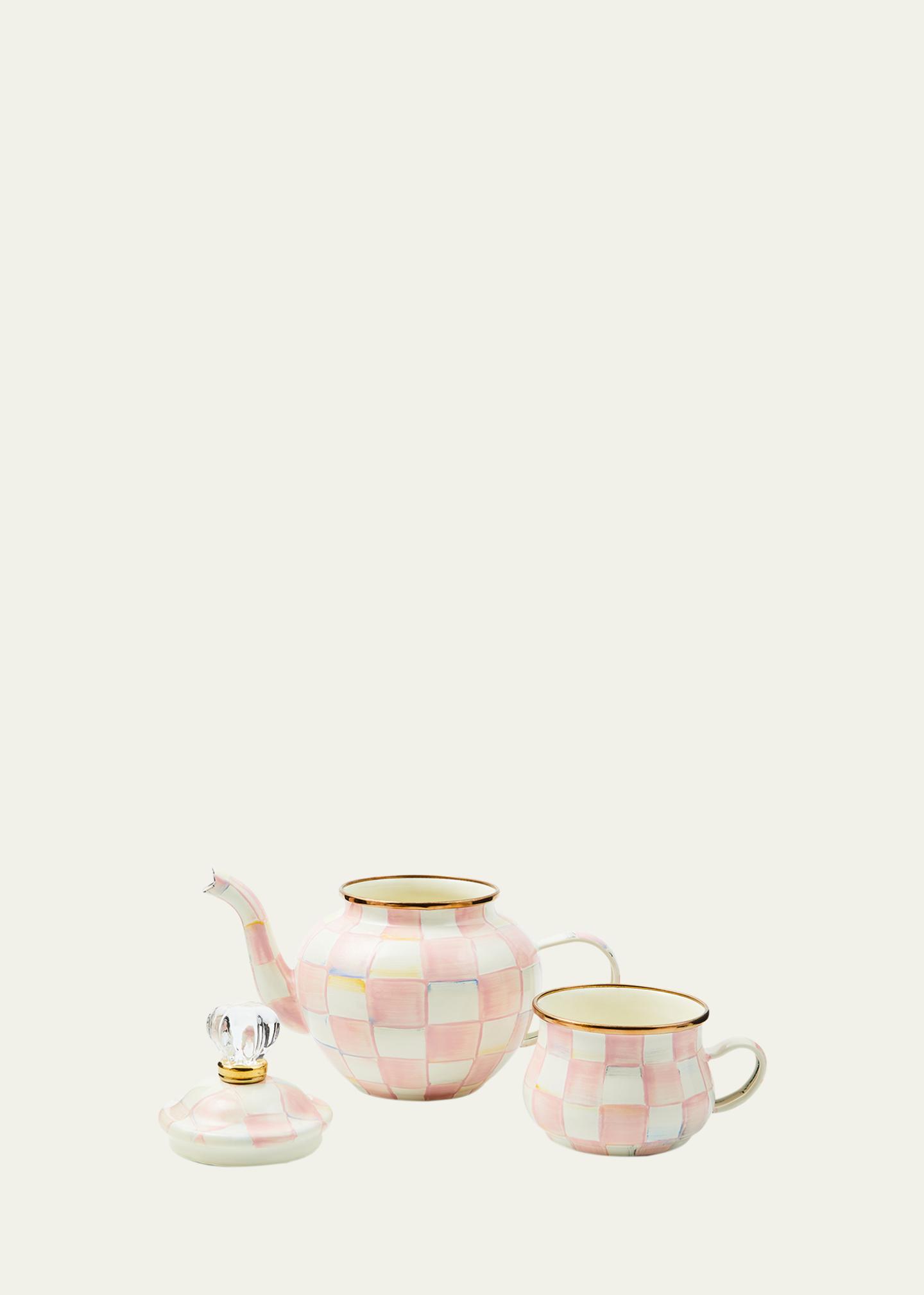 MacKenzie-Childs Rosy Check Enamel High Tea Set - Bergdorf Goodman