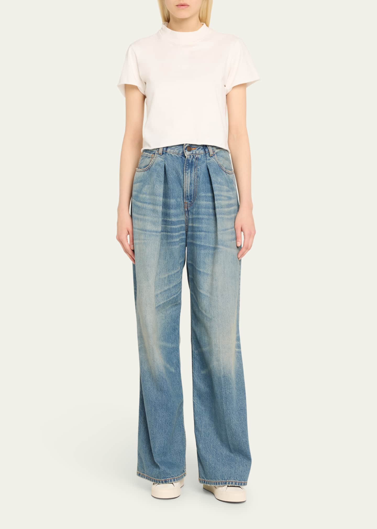 HAIKURE Candy Pleated Wide-Leg Jeans Image 2 of 5