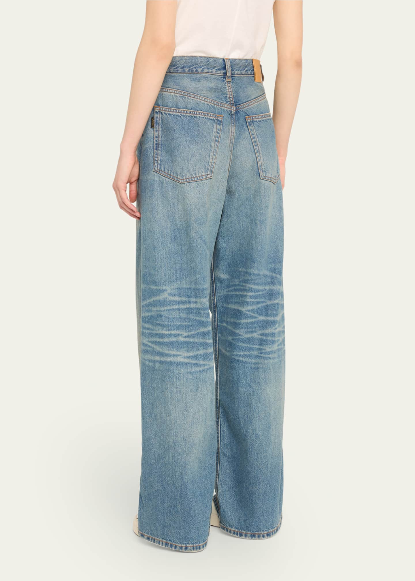 HAIKURE Candy Pleated Wide-Leg Jeans Image 3 of 5