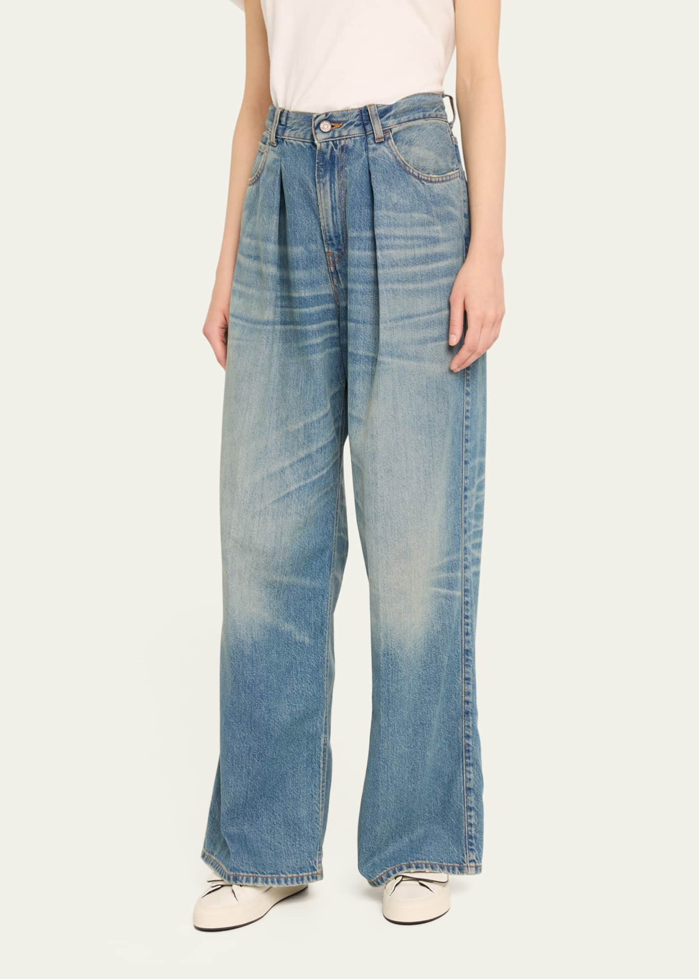 HAIKURE Candy Pleated Wide-Leg Jeans Image 4 of 5