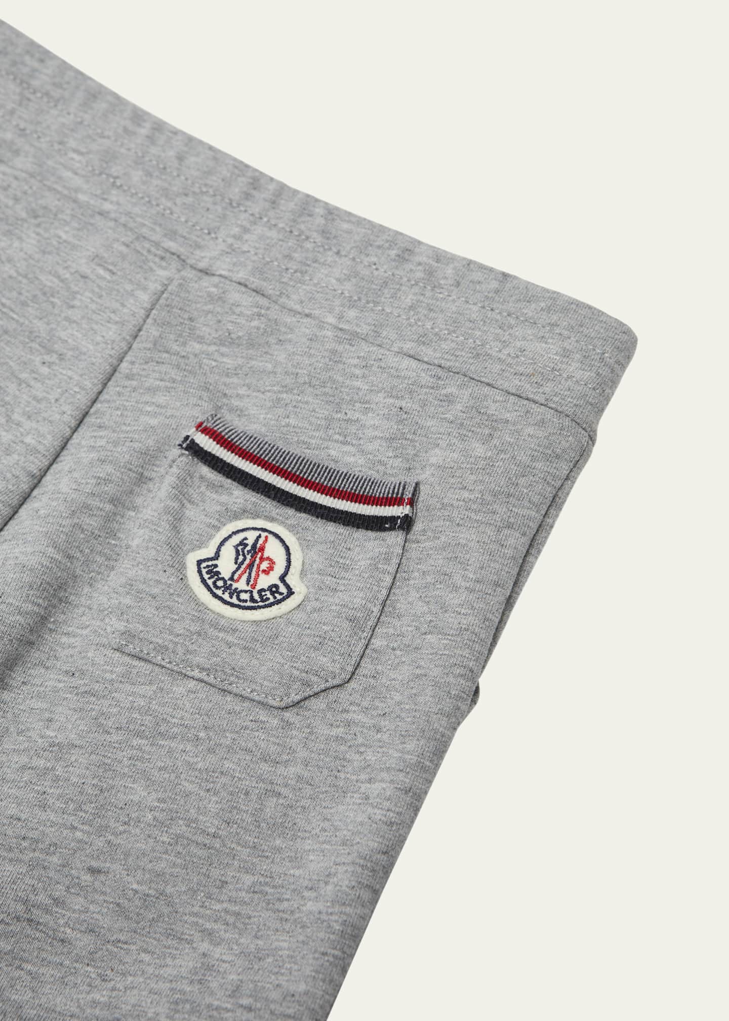 Moncler Boy's Two-Piece Tri-Stripe Hoodie & Sweatpants Set, Size 6M-3 Image 3 of 3