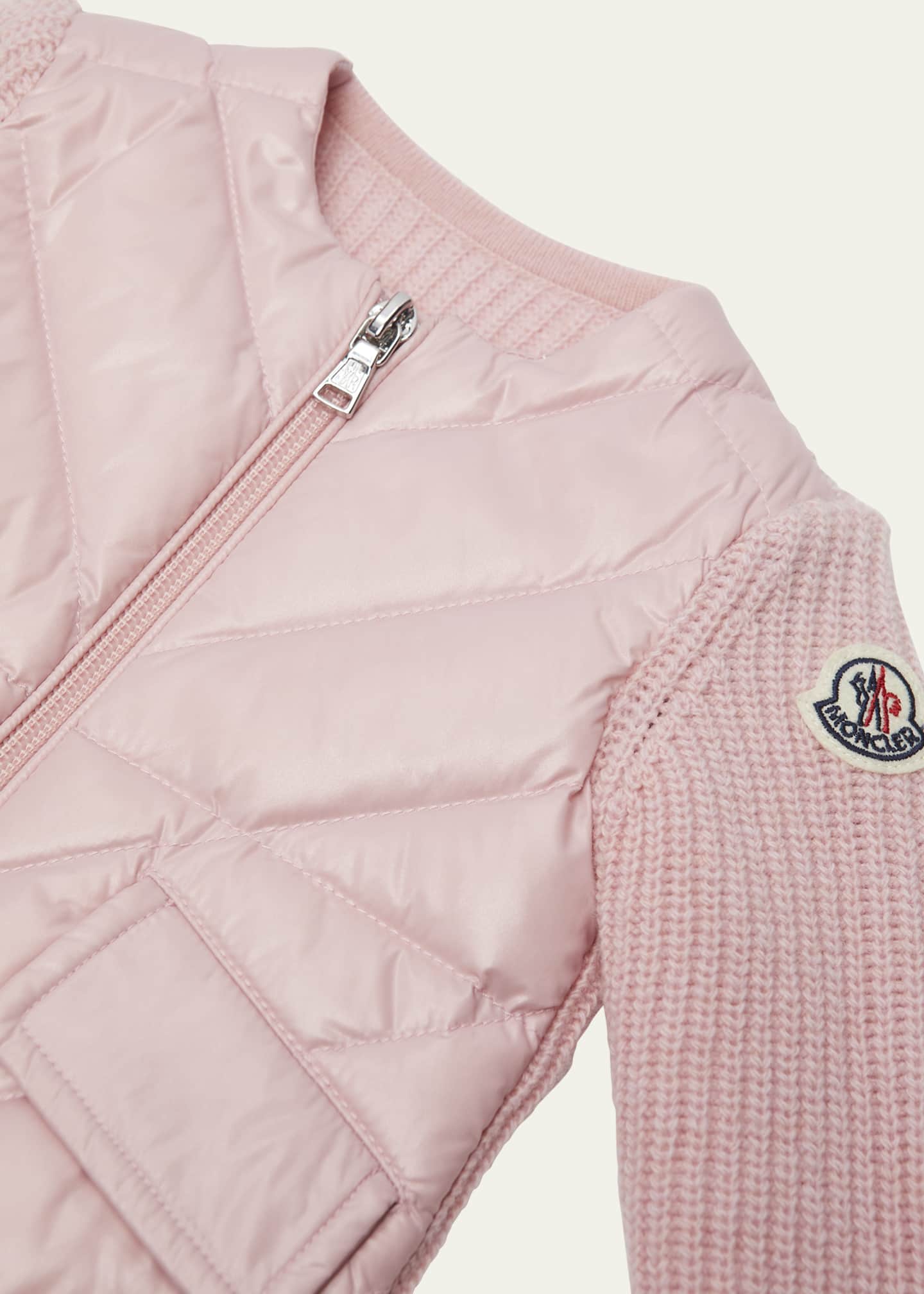Moncler Girl's Wool Combo Cardigan, Size 6M-3 Image 3 of 3