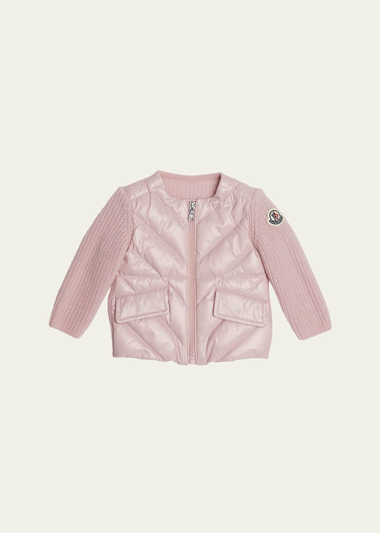 Moncler Girl's Wool Combo Cardigan, Size 6M-3 Image 1 of 3