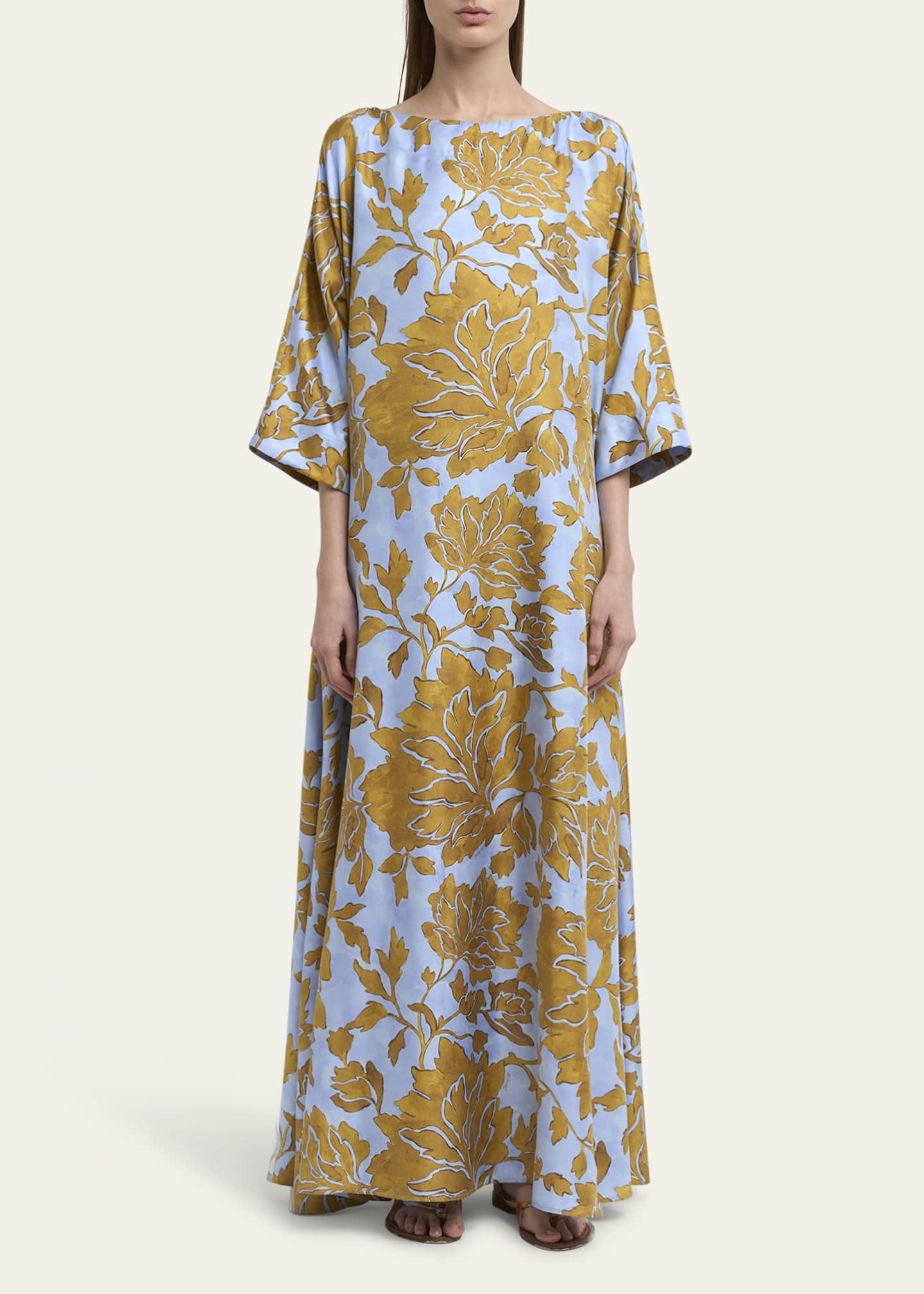 La DoubleJ Muumuu Tangle Loose Silk Twill Dress Bergdorf Goodman