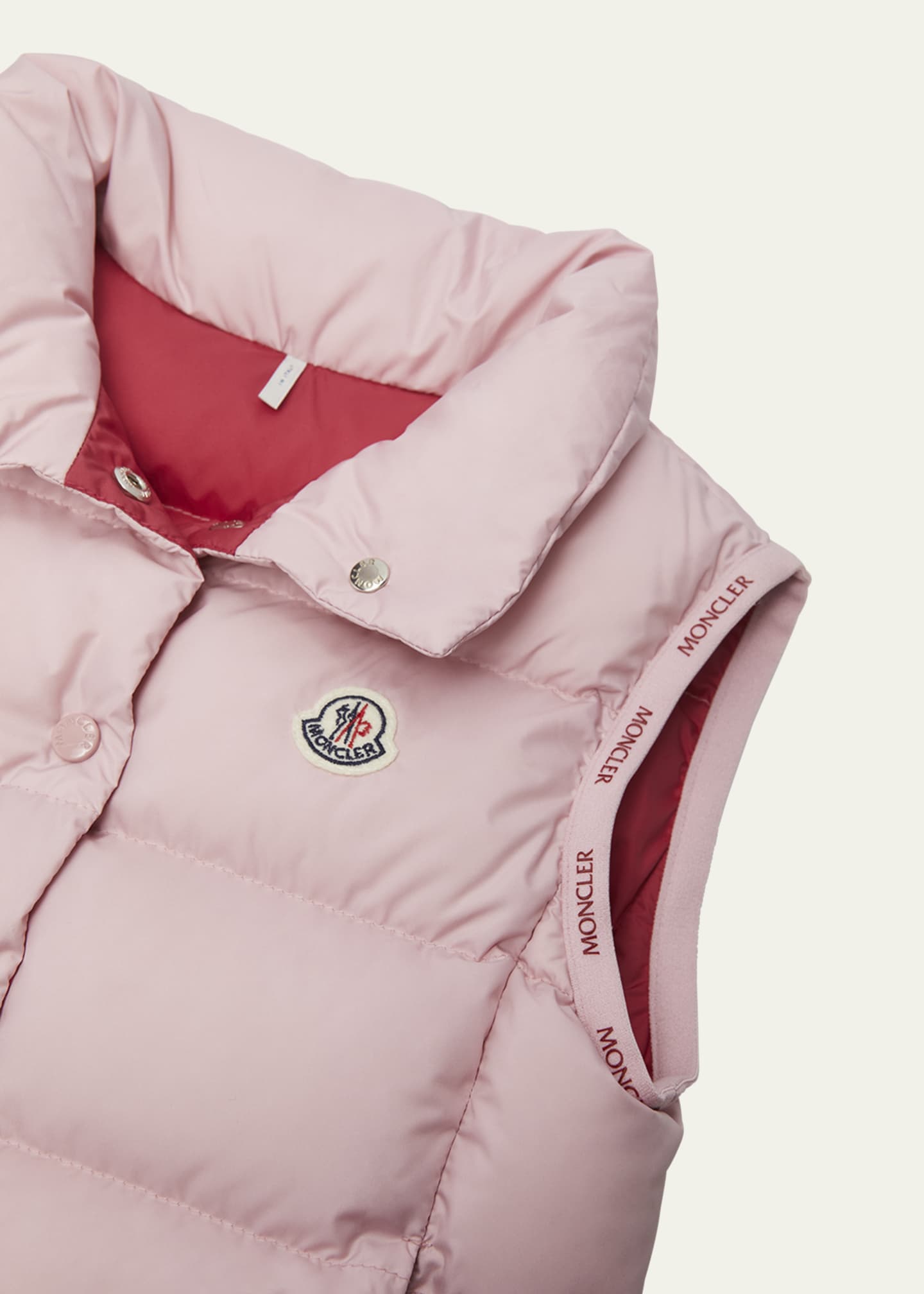 Moncler Girl's Badia Logo Tape Puffer Vest, Size 8-14 - Bergdorf
