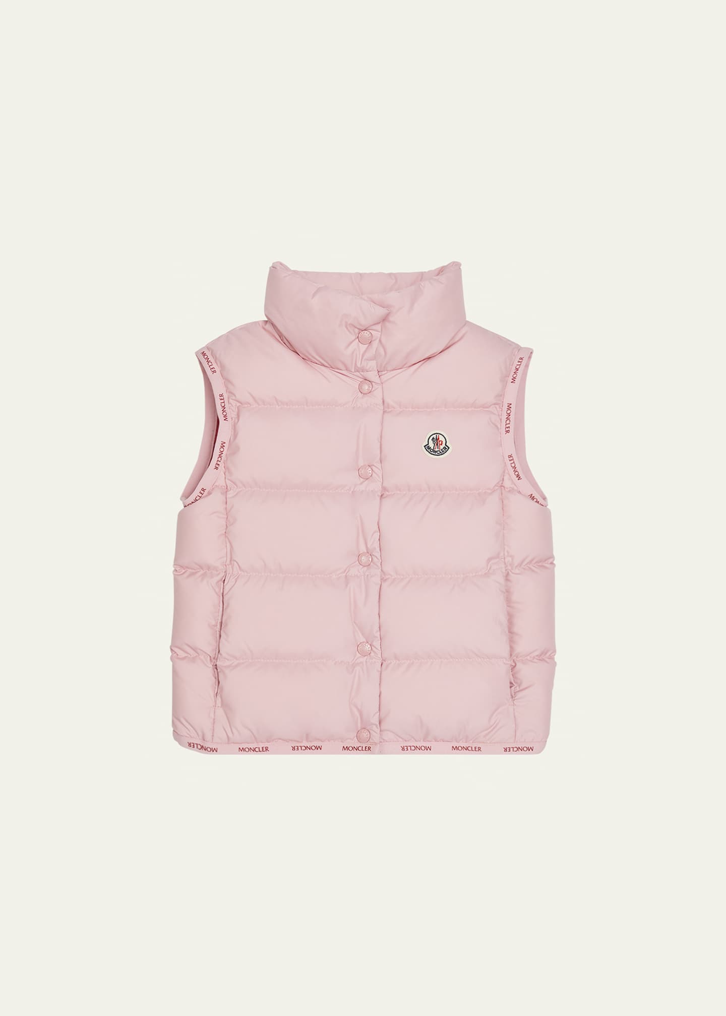Moncler Girl's Badia Logo Tape Puffer Vest, Size 8-14 - Bergdorf