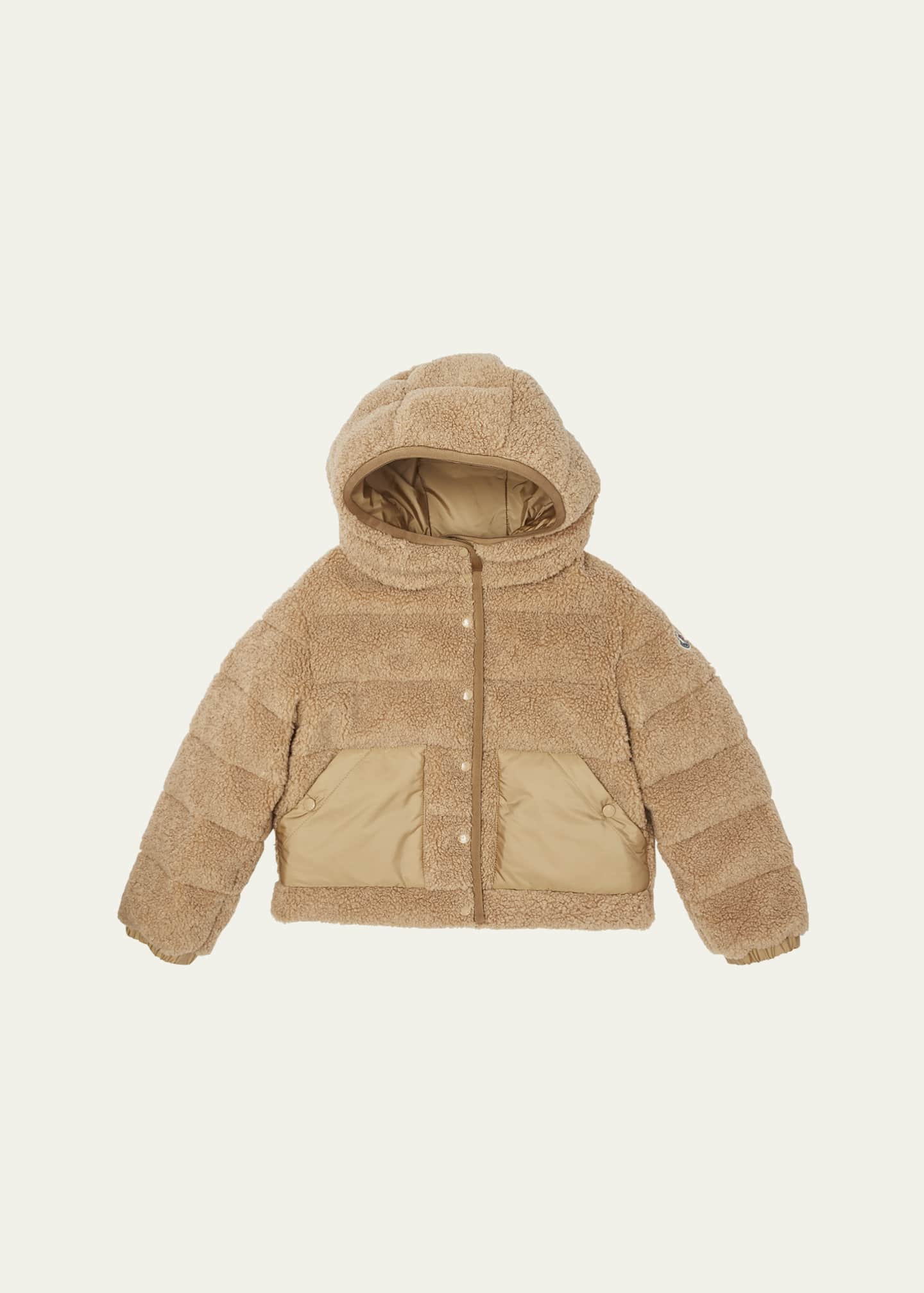 Moncler Girl s Audrieu Teddy Hooded Jacket Size 4 6 Bergdorf Goodman