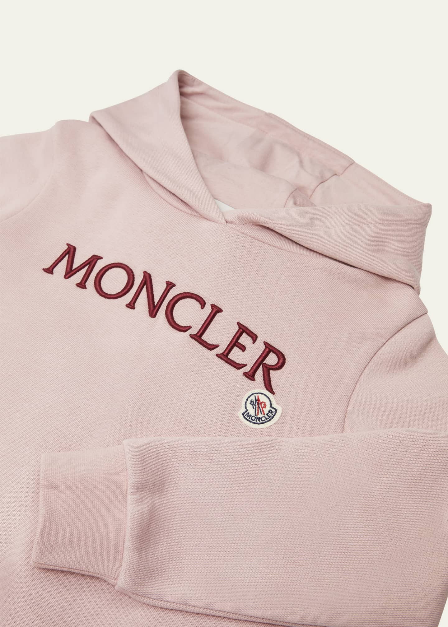 Moncler Girl's Embroidered Logo-Print Hoodie, Size 4-6 Image 3 of 3