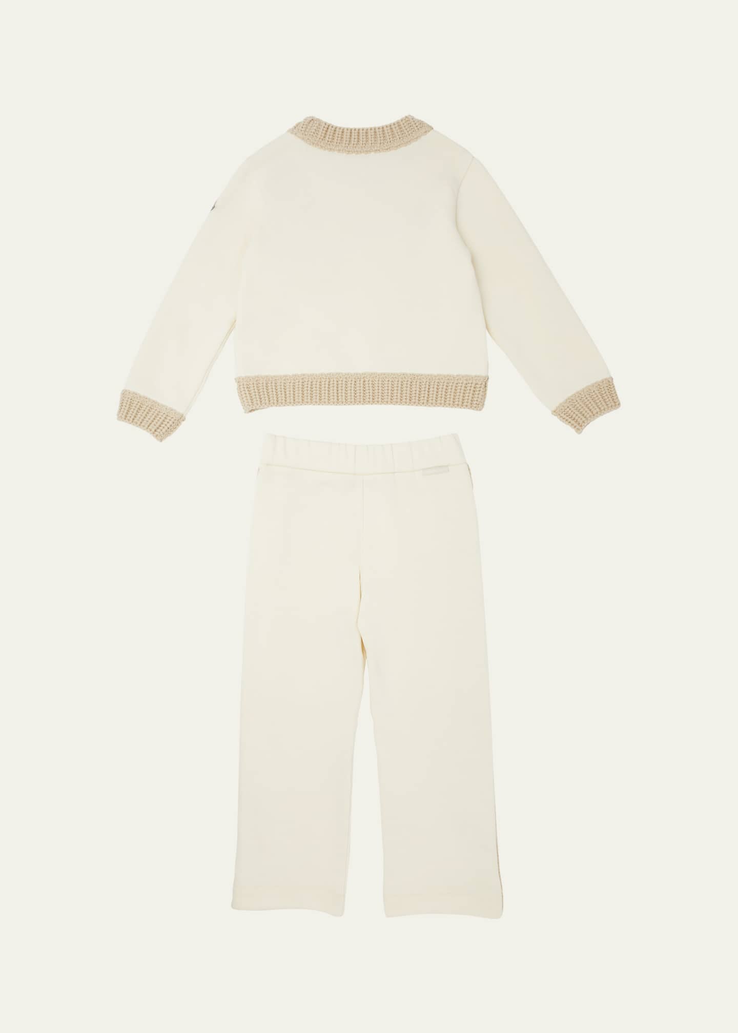 Moncler Girl's Embroidered Logo-Print Knit Trim Set, Size 4-6 Image 2 of 3