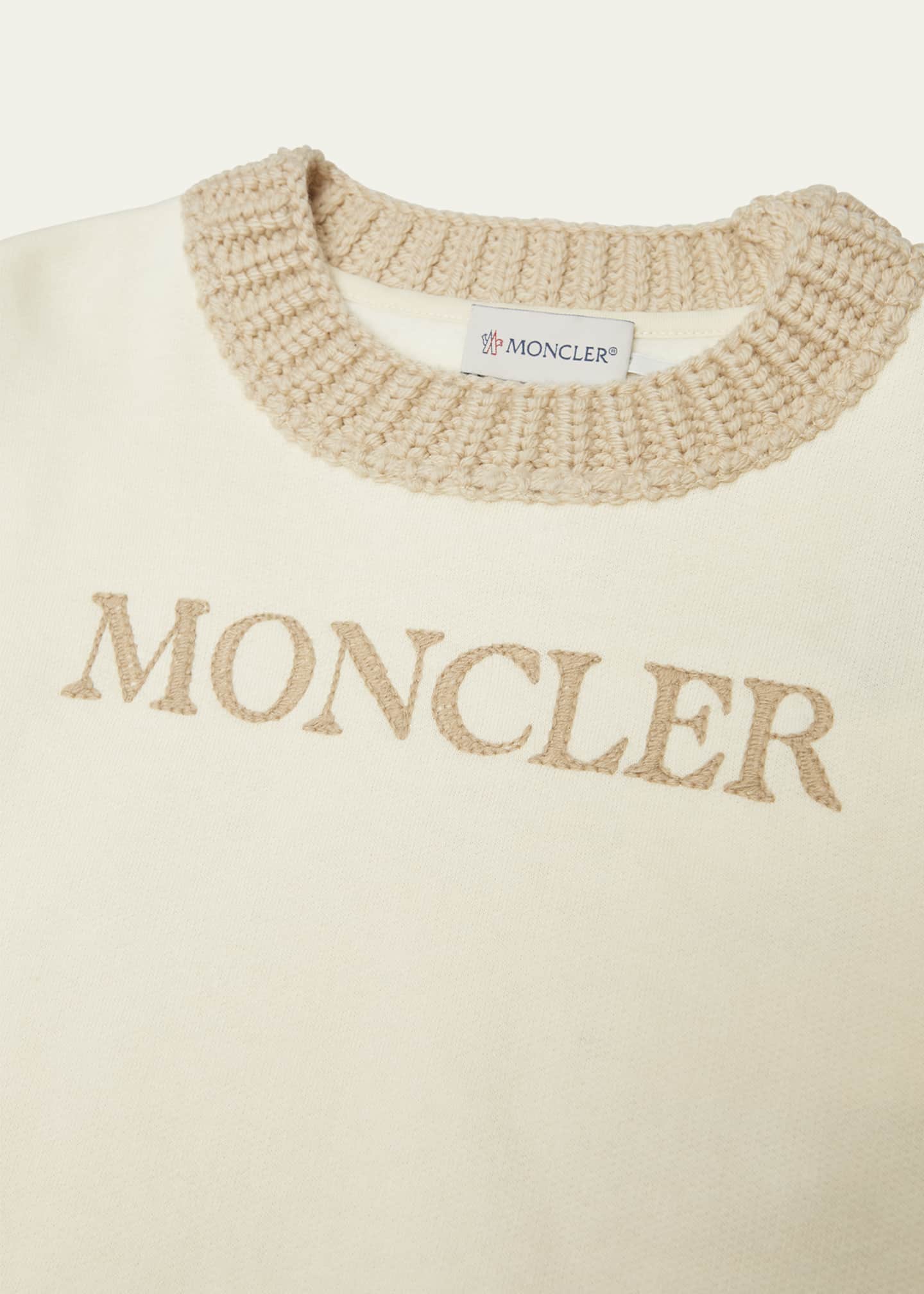 Moncler Girl's Embroidered Logo-Print Knit Trim Set, Size 4-6 Image 3 of 3