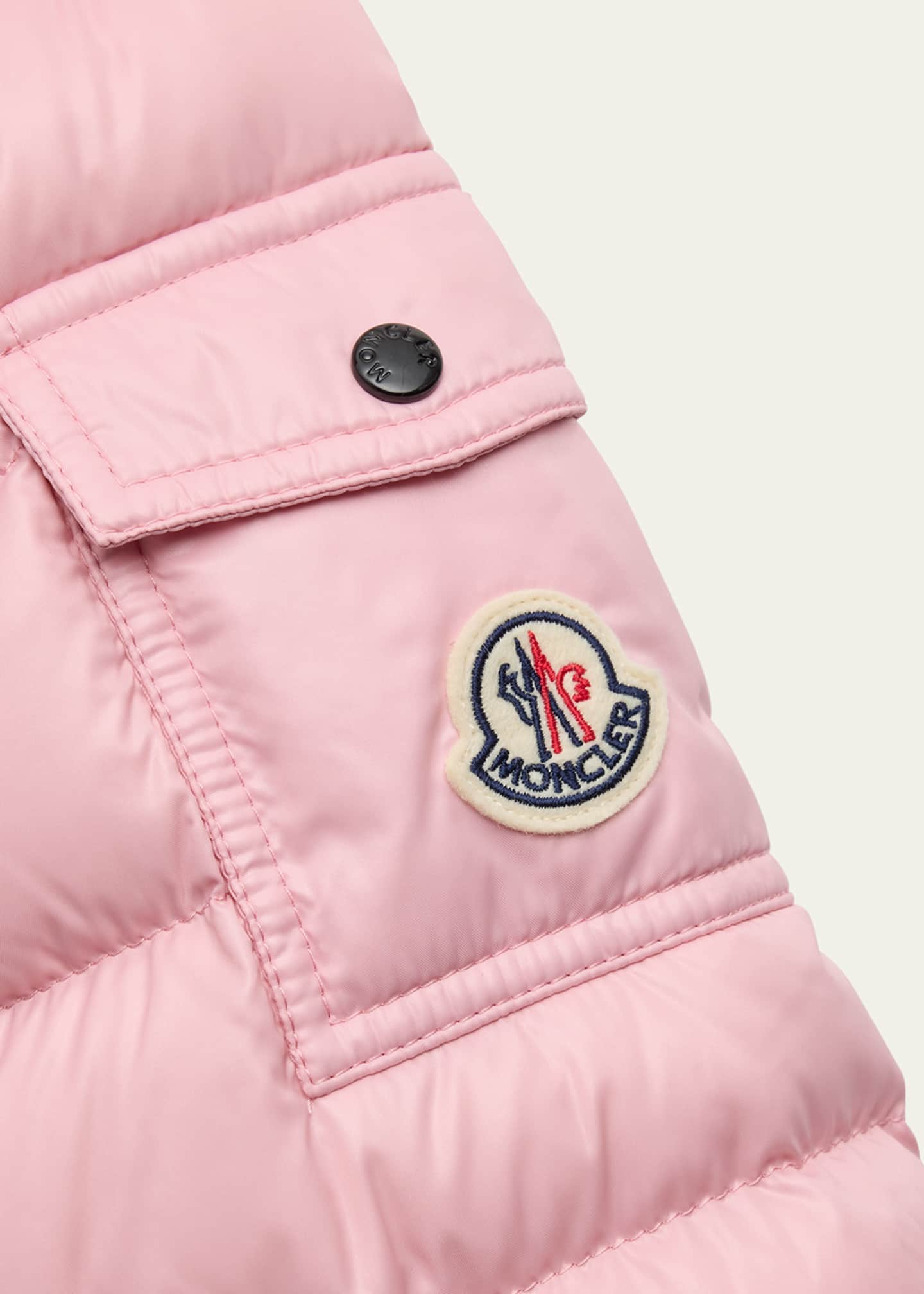 モンクレール　バディ00 Moncler Kids Bady Faux Fur Quilted Jacket, Size 8-14 | Neiman Marcus