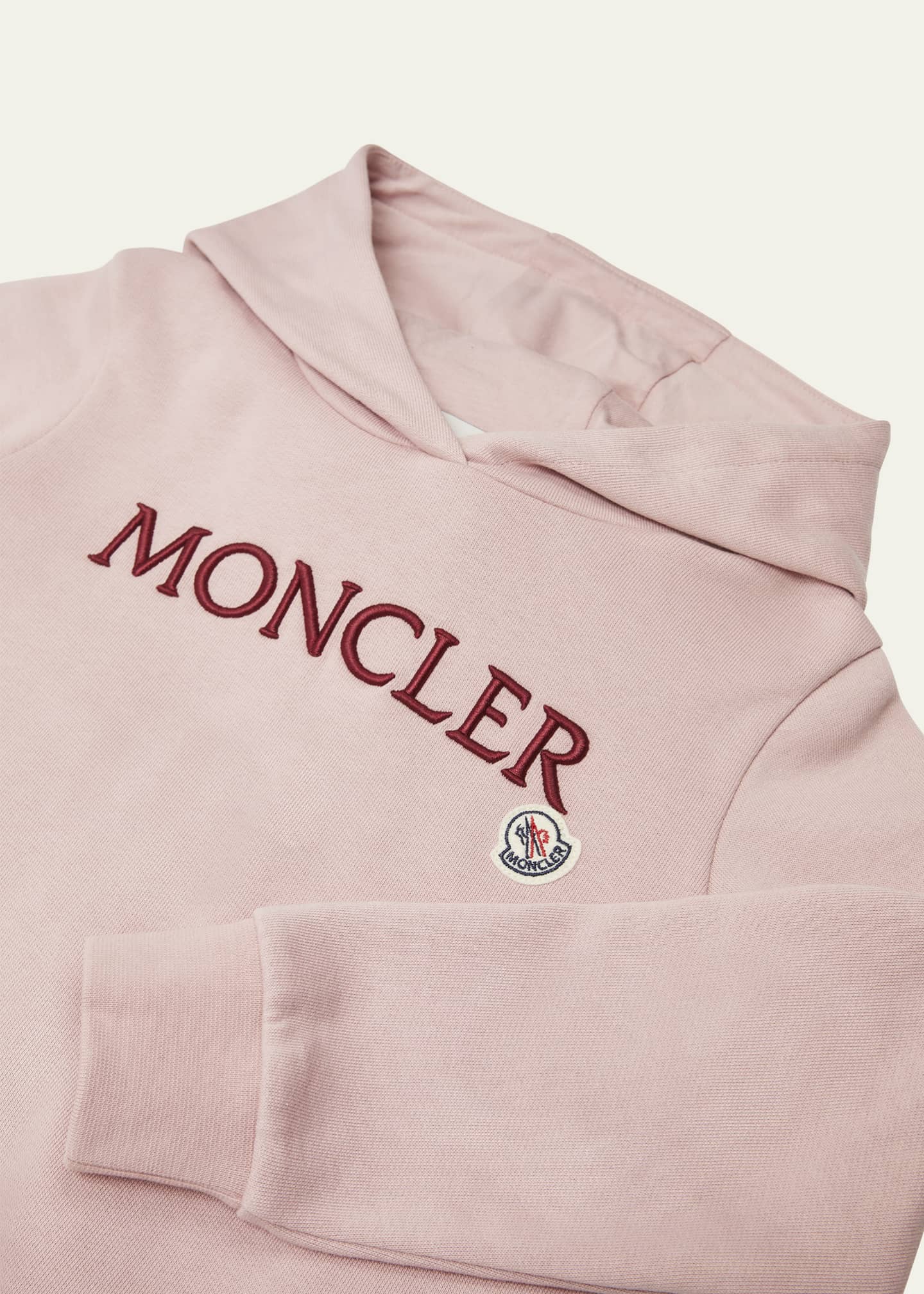 Moncler Girl's Embroidered Logo-Print Hoodie, Size 8-14 Image 3 of 3